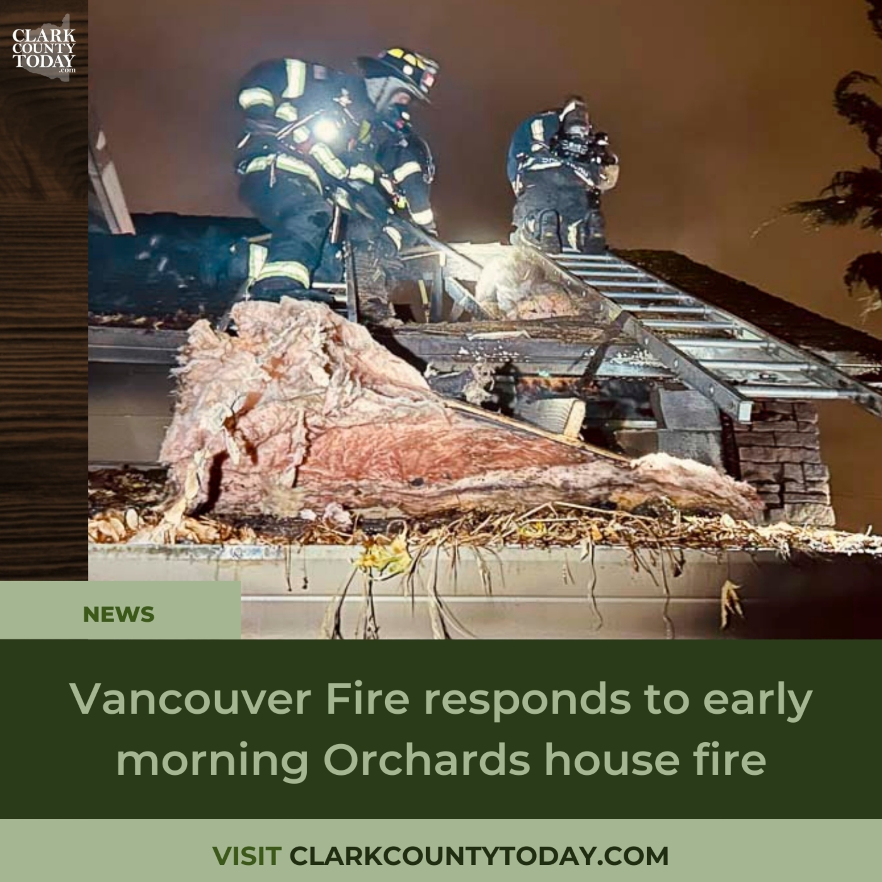 Vancouver Fire responds to early morning Orchards house fire