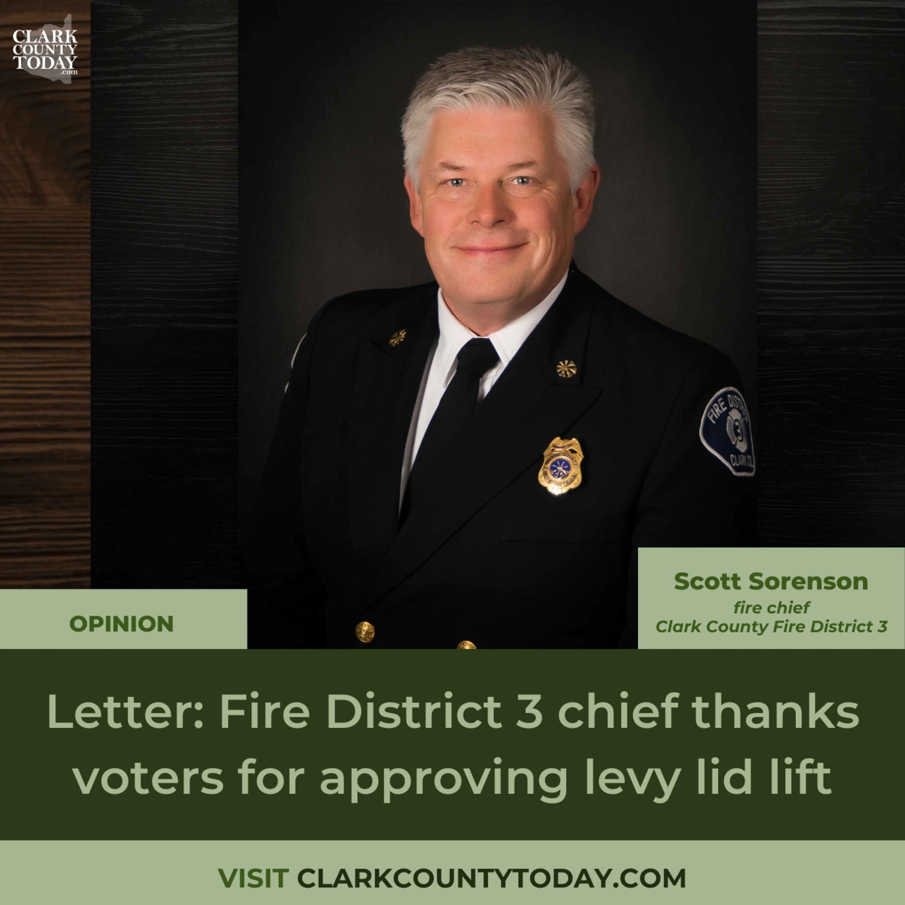 Letter: Fire District 3 chief thanks voters for approving levy lid lift