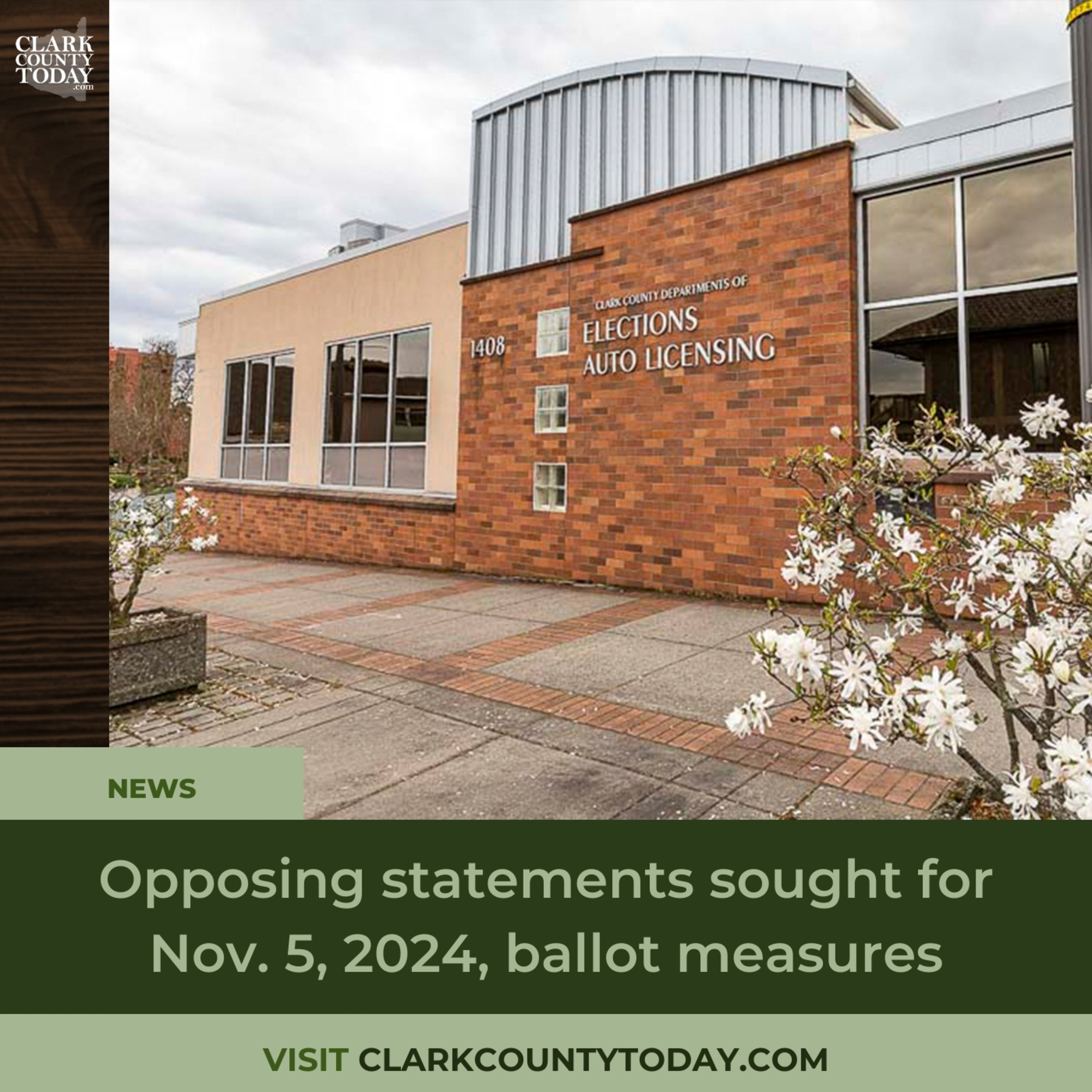 Opposing statements sought for Nov. 5, 2024, ballot measures