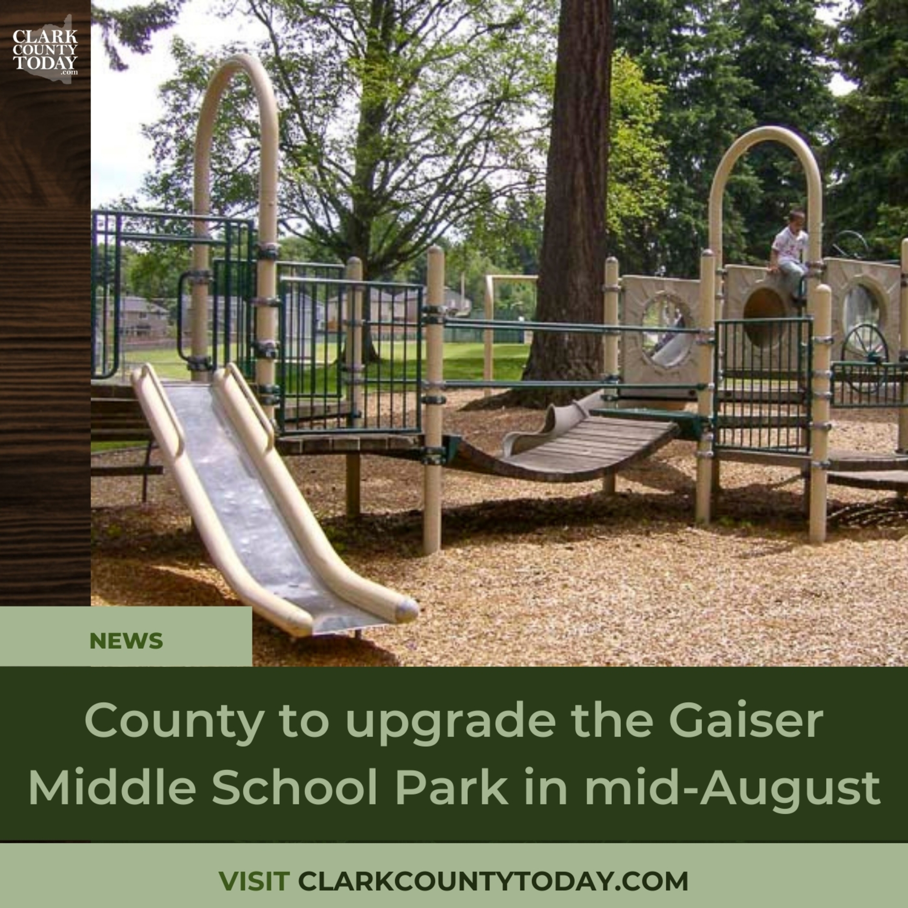 County to upgrade the Gaiser Middle School Park in mid-August