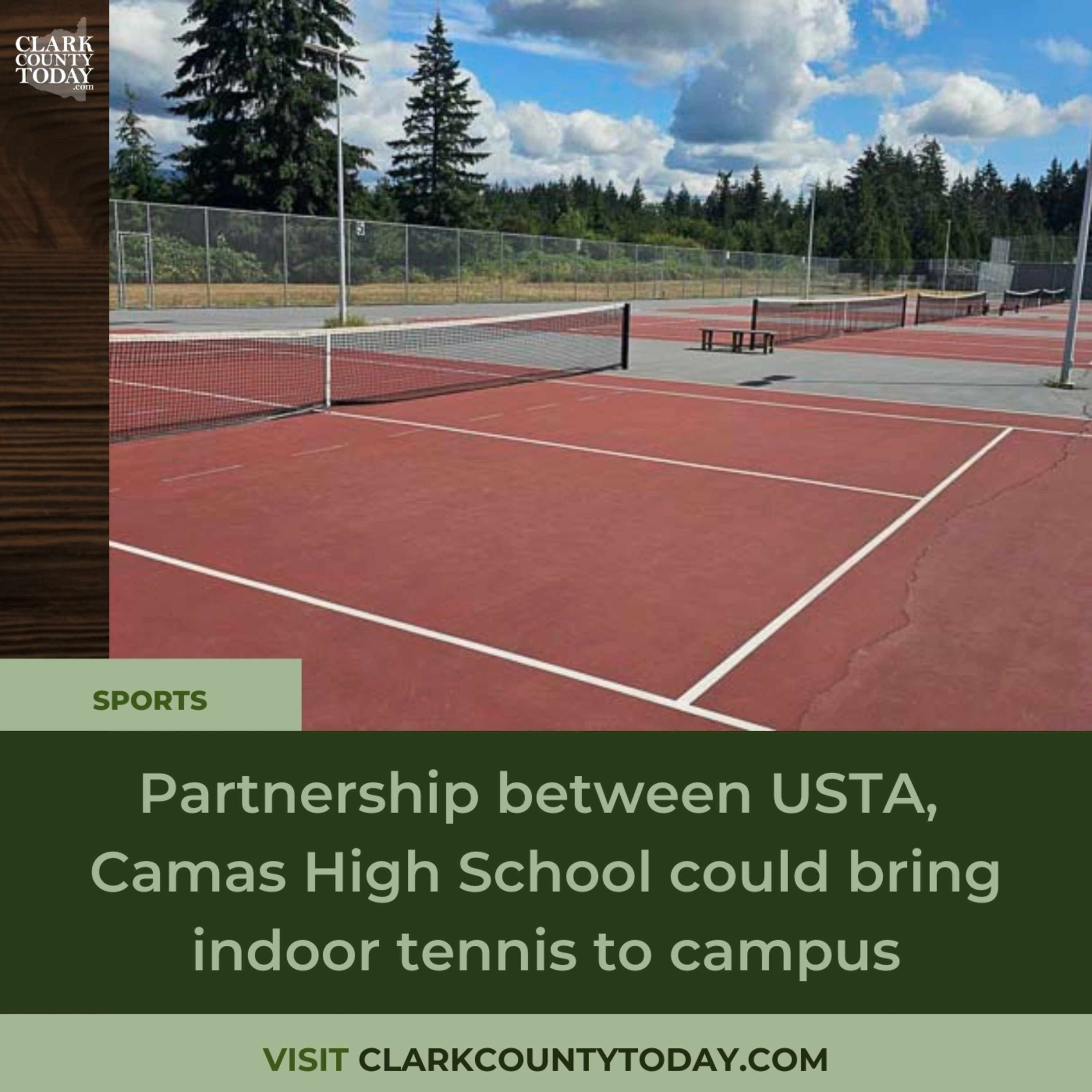 Partnership between USTA, Camas High School could bring indoor tennis to campus