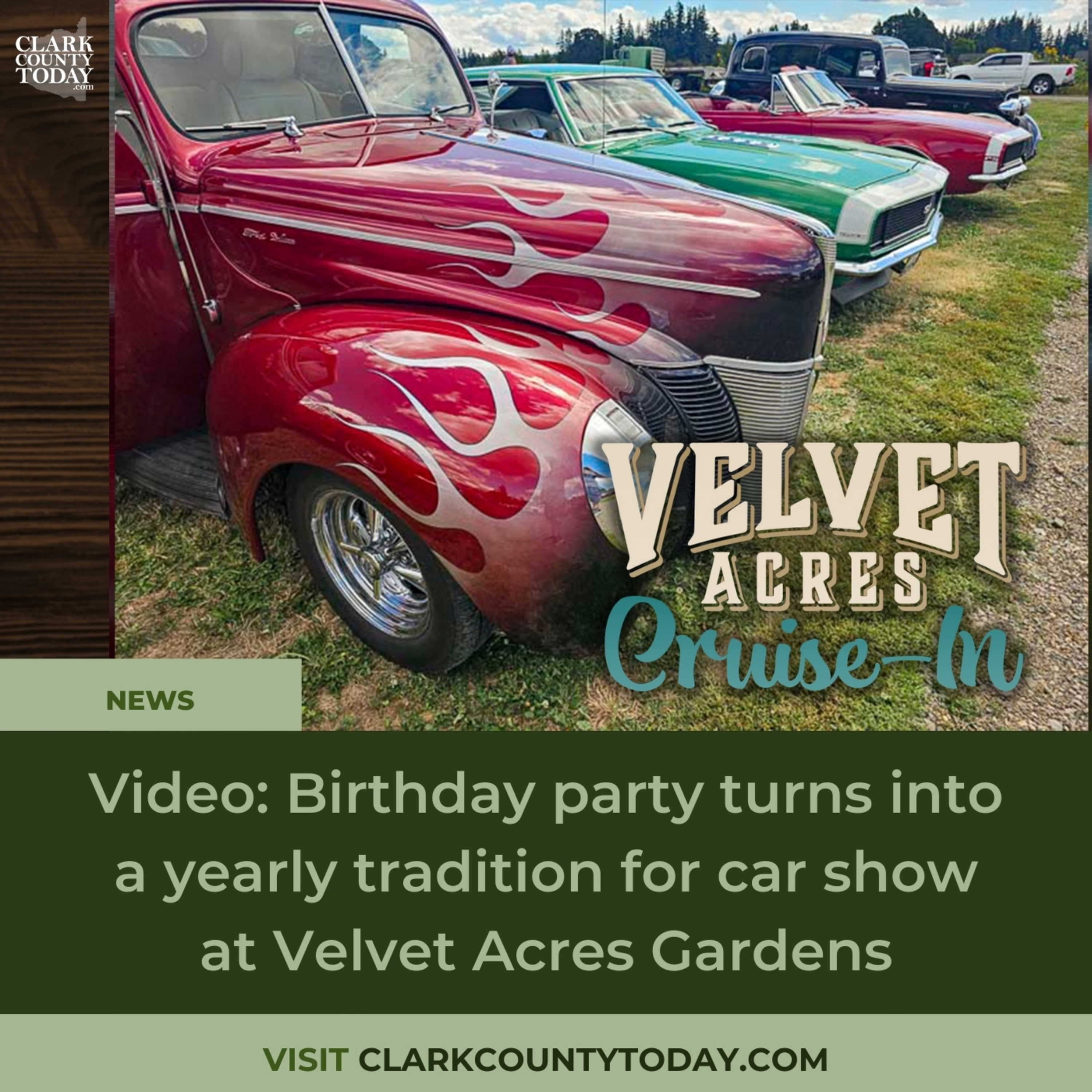 Birthday party turns into a yearly tradition for car show at Velvet Acres Gardens