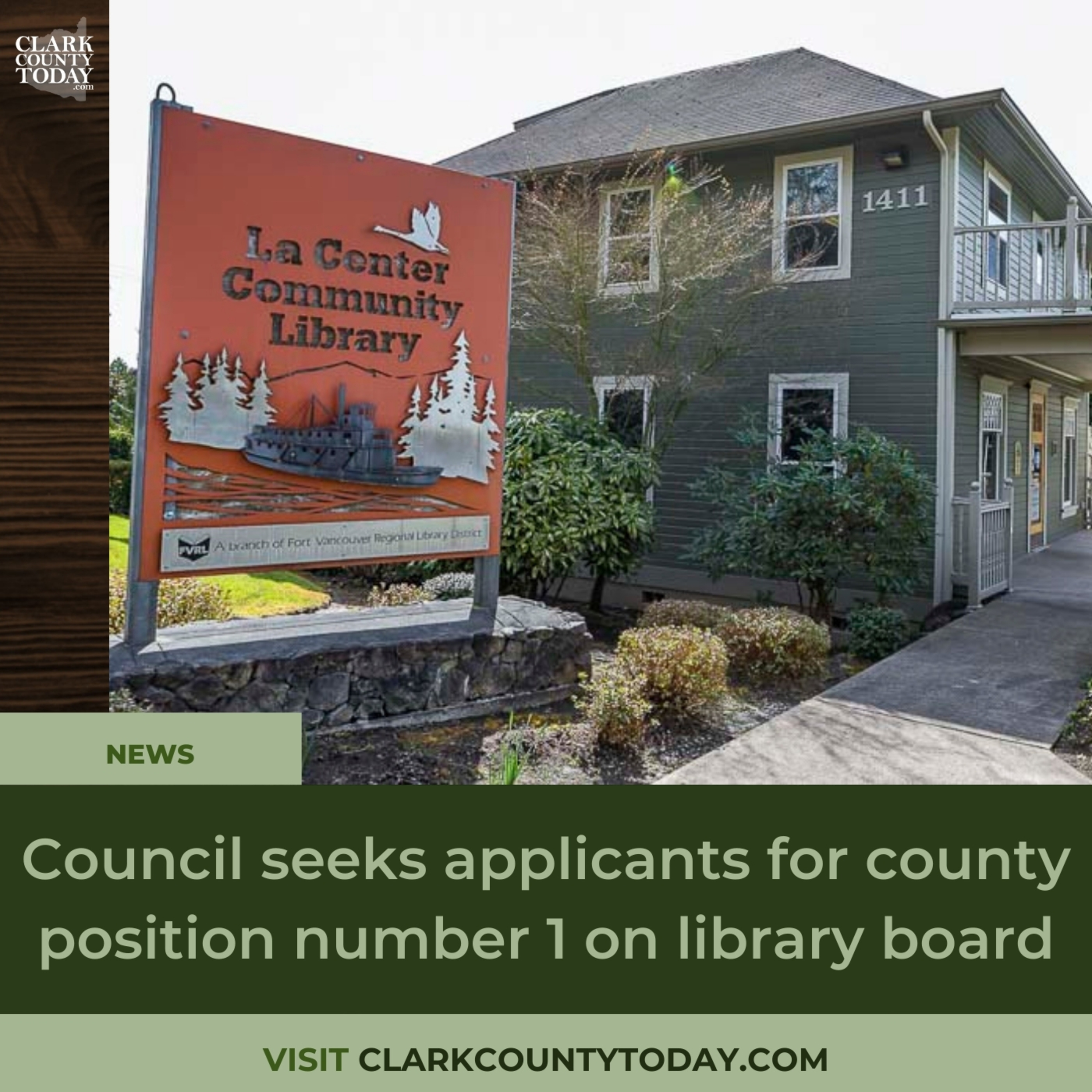 Council seeks applicants for county position number 1 on library board