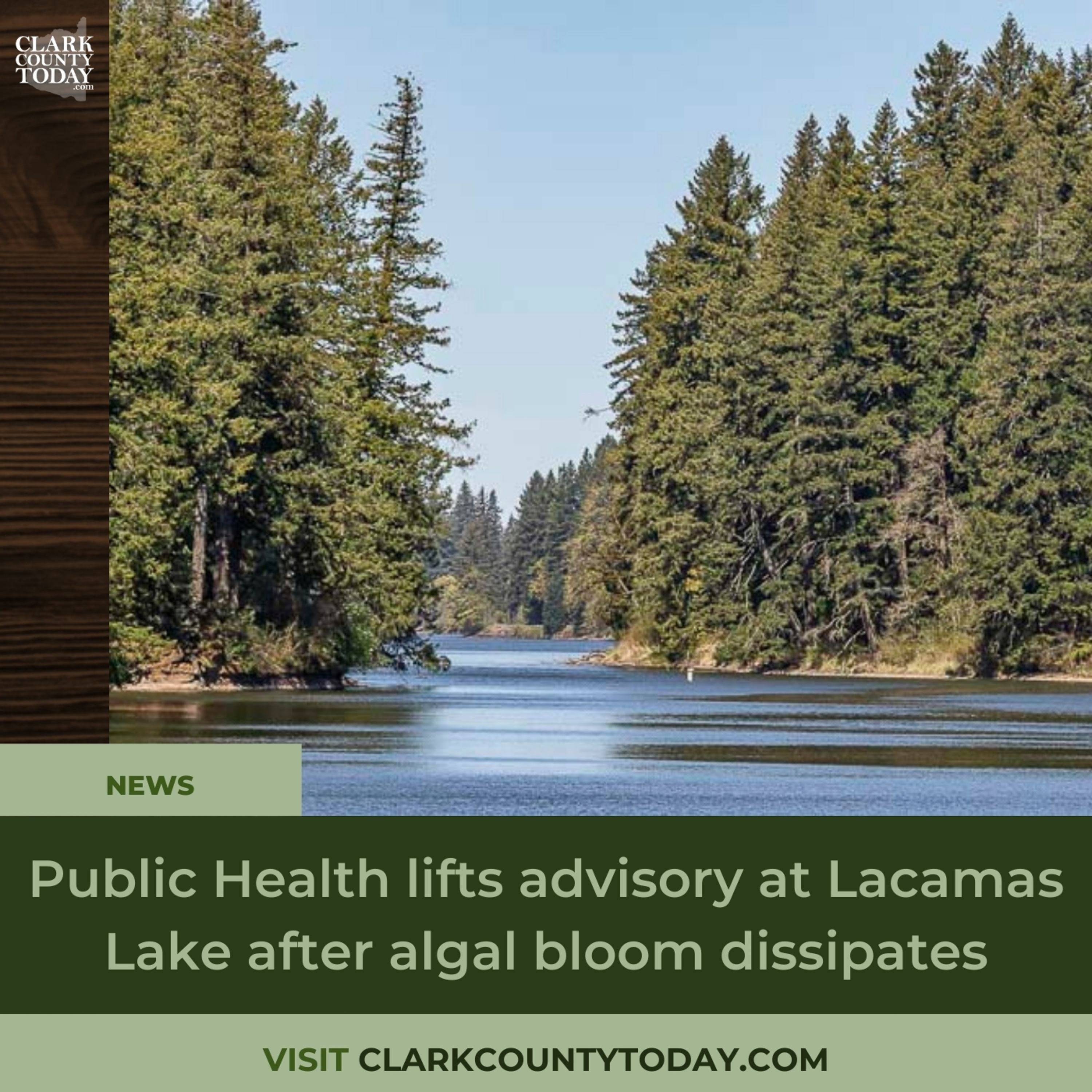 Public Health lifts advisory at Lacamas Lake after algal bloom dissipates