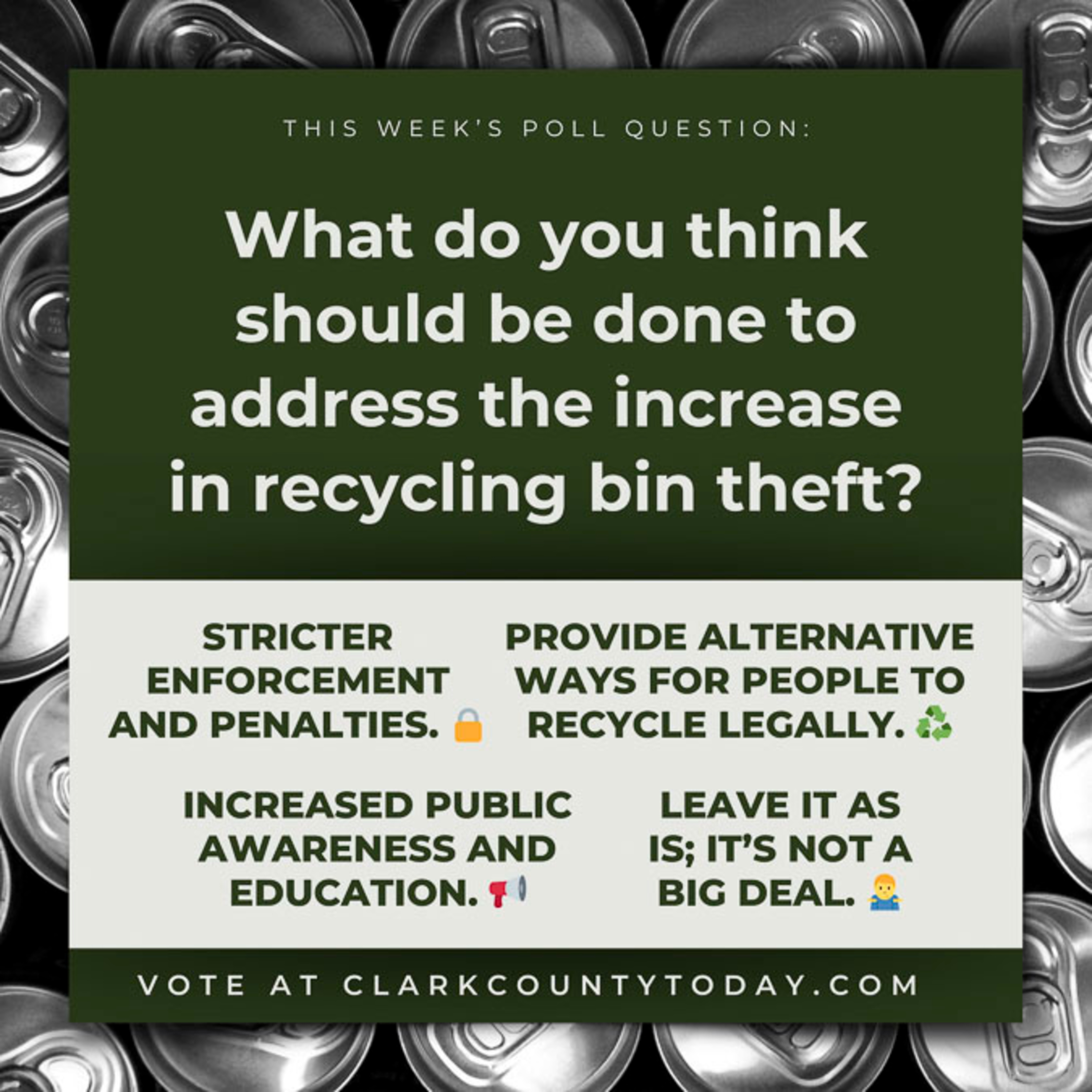 POLL: What do you think should be done to address the increase in recycling bin theft?