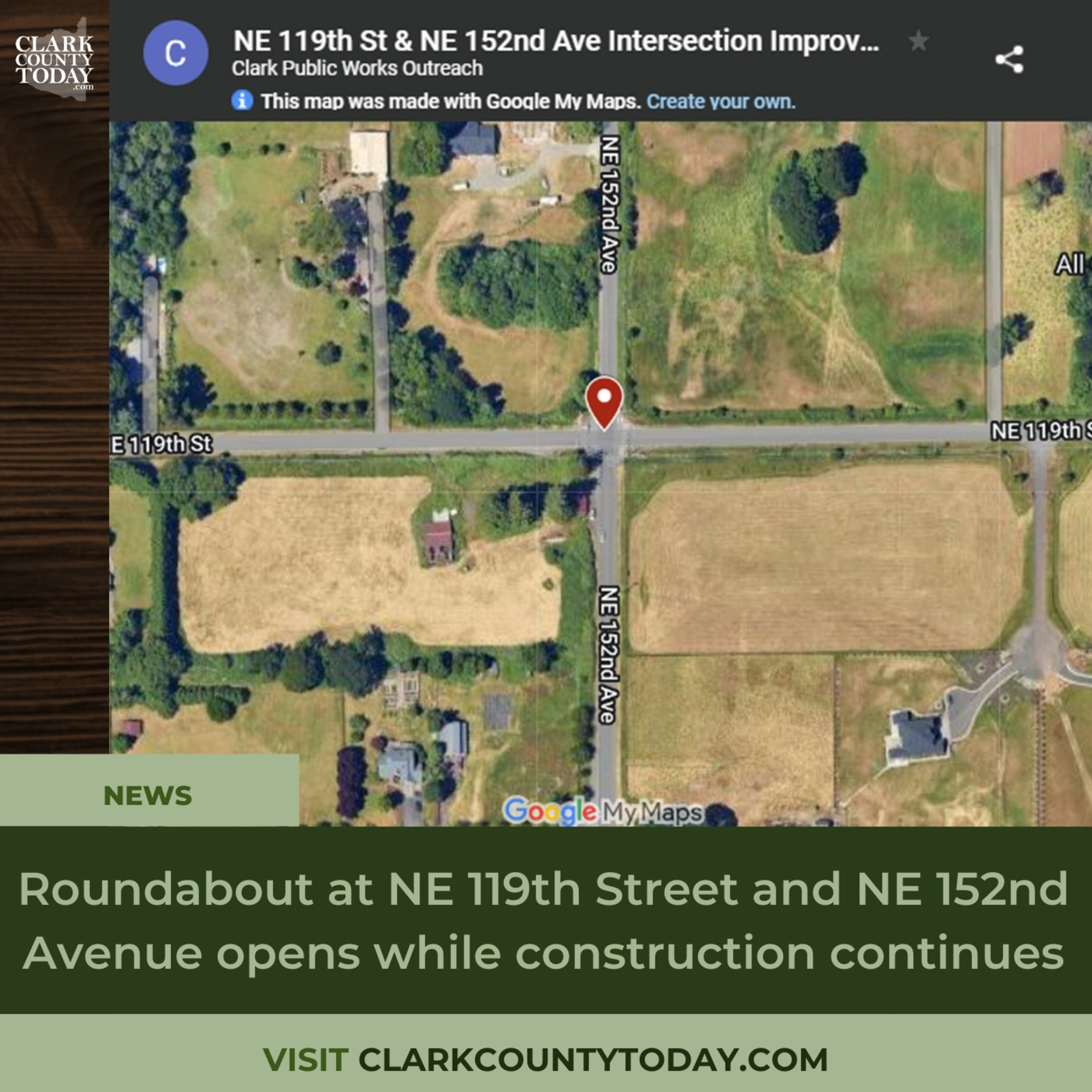 Roundabout at NE 119th Street and NE 152nd Avenue opens while construction continues