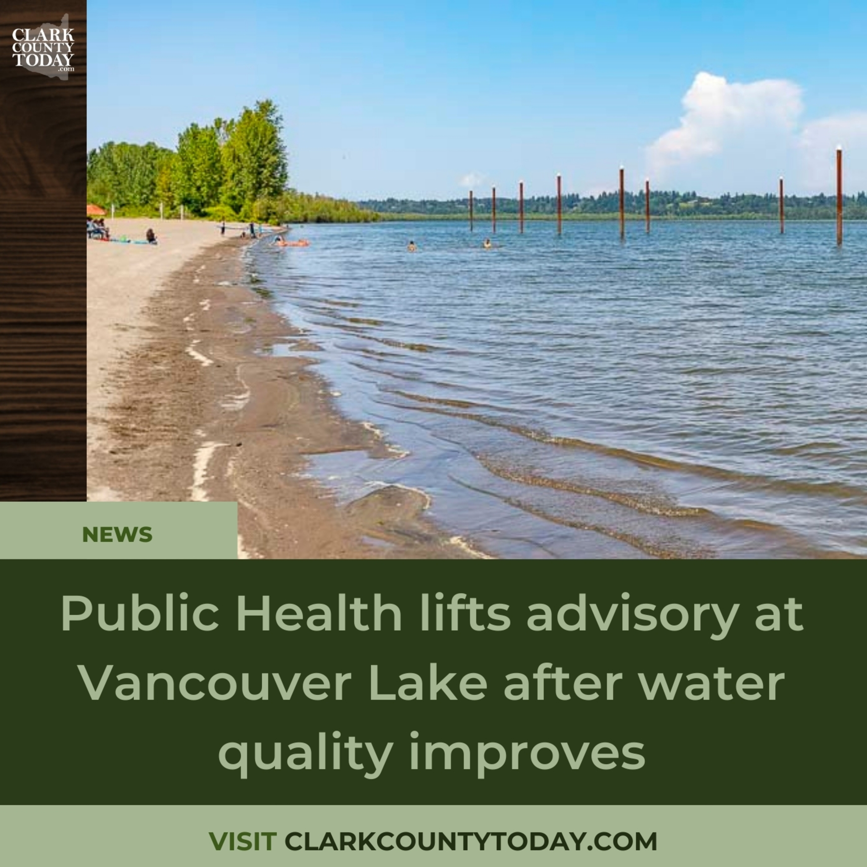 Public Health lifts advisory at Vancouver Lake after water quality improves
