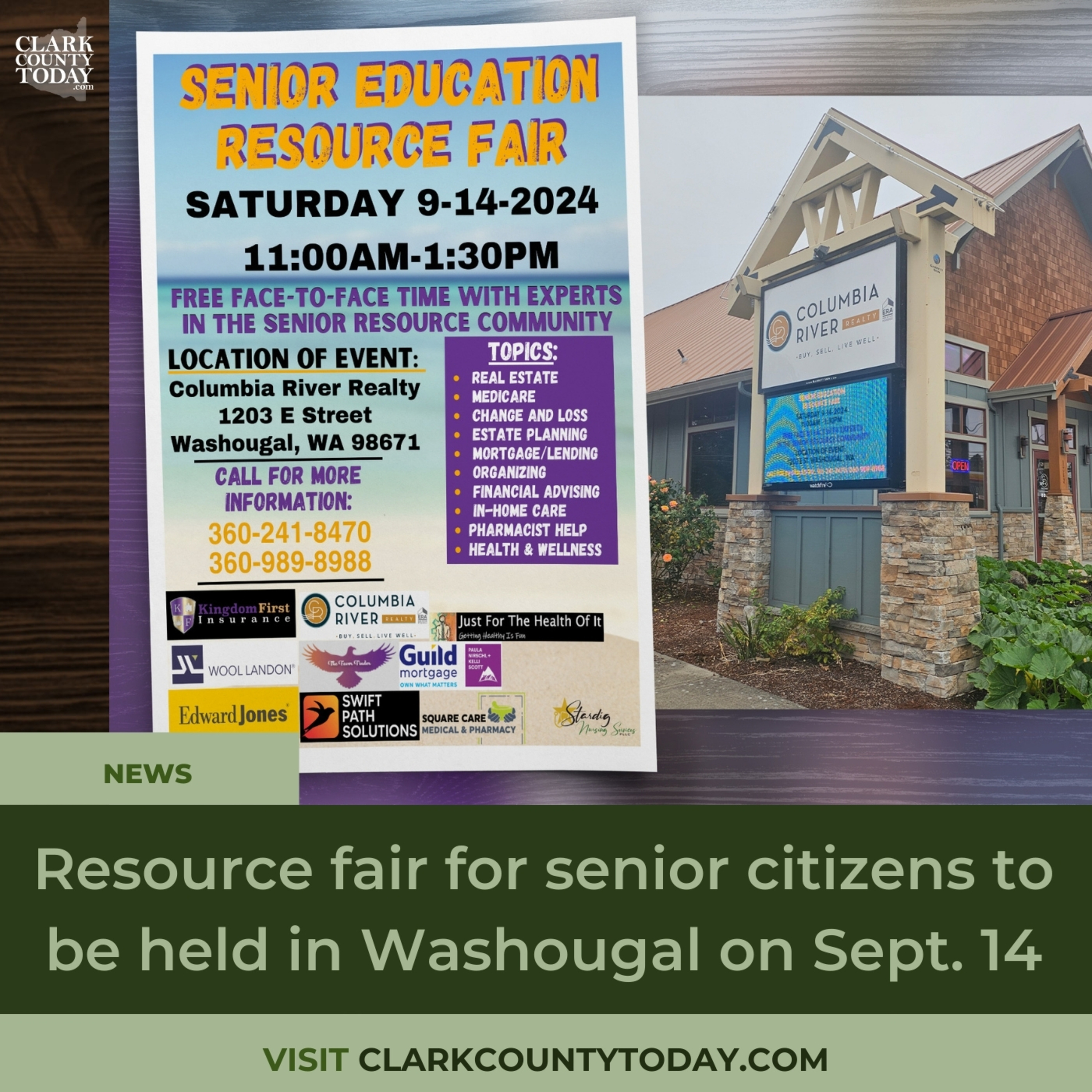 Resource fair for senior citizens to be held in Washougal on Sept. 14