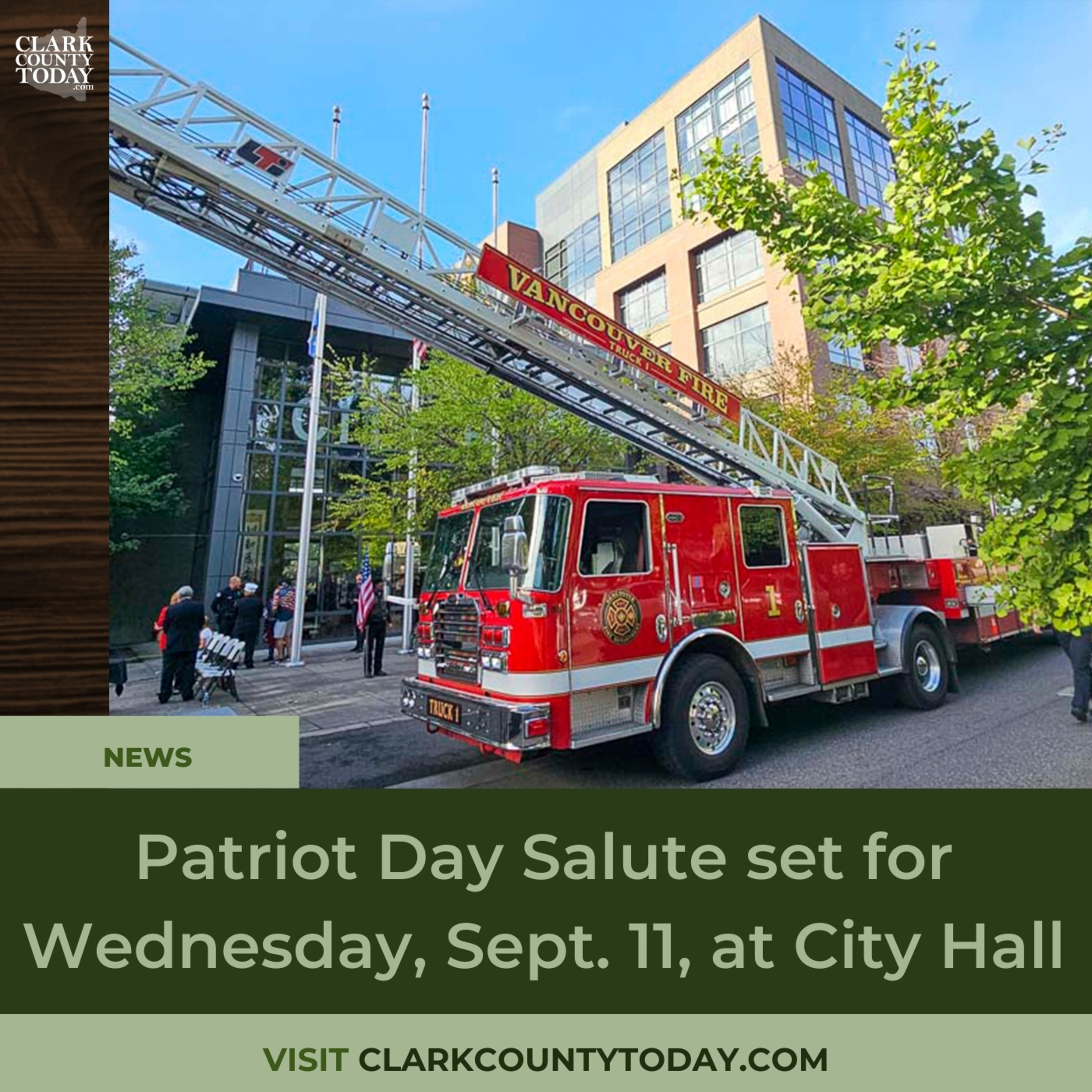 Patriot Day Salute set for Wednesday, Sept. 11, at City Hall