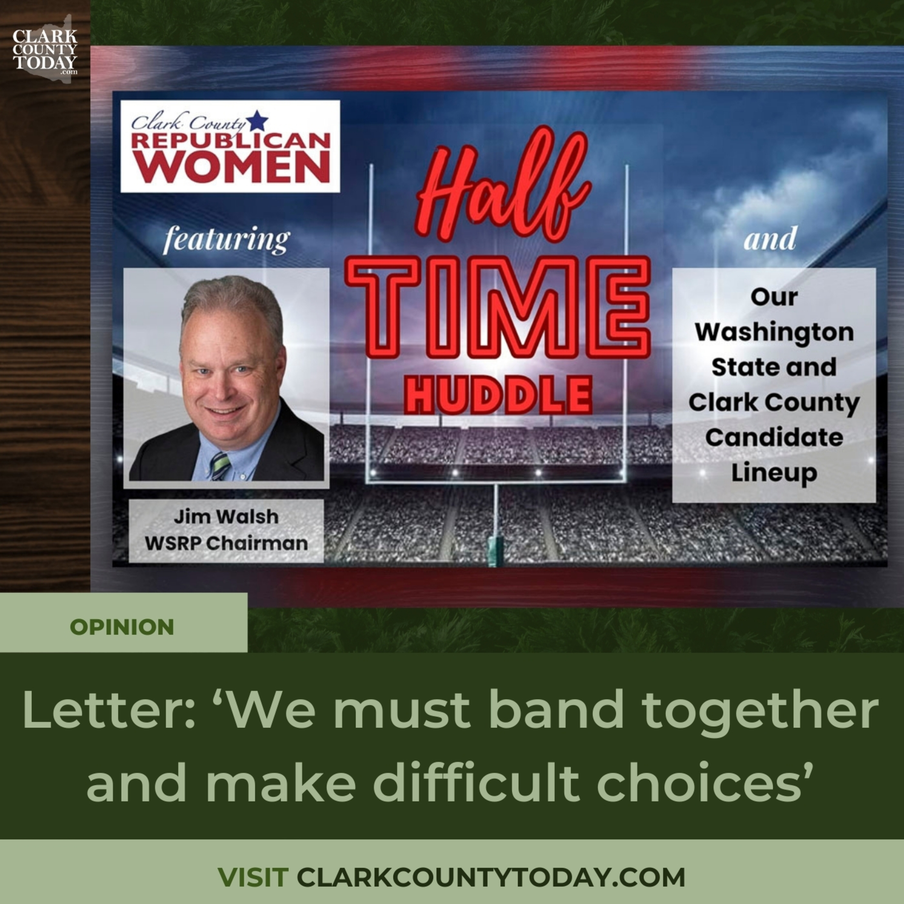 Letter: ‘We must band together and make difficult choices’