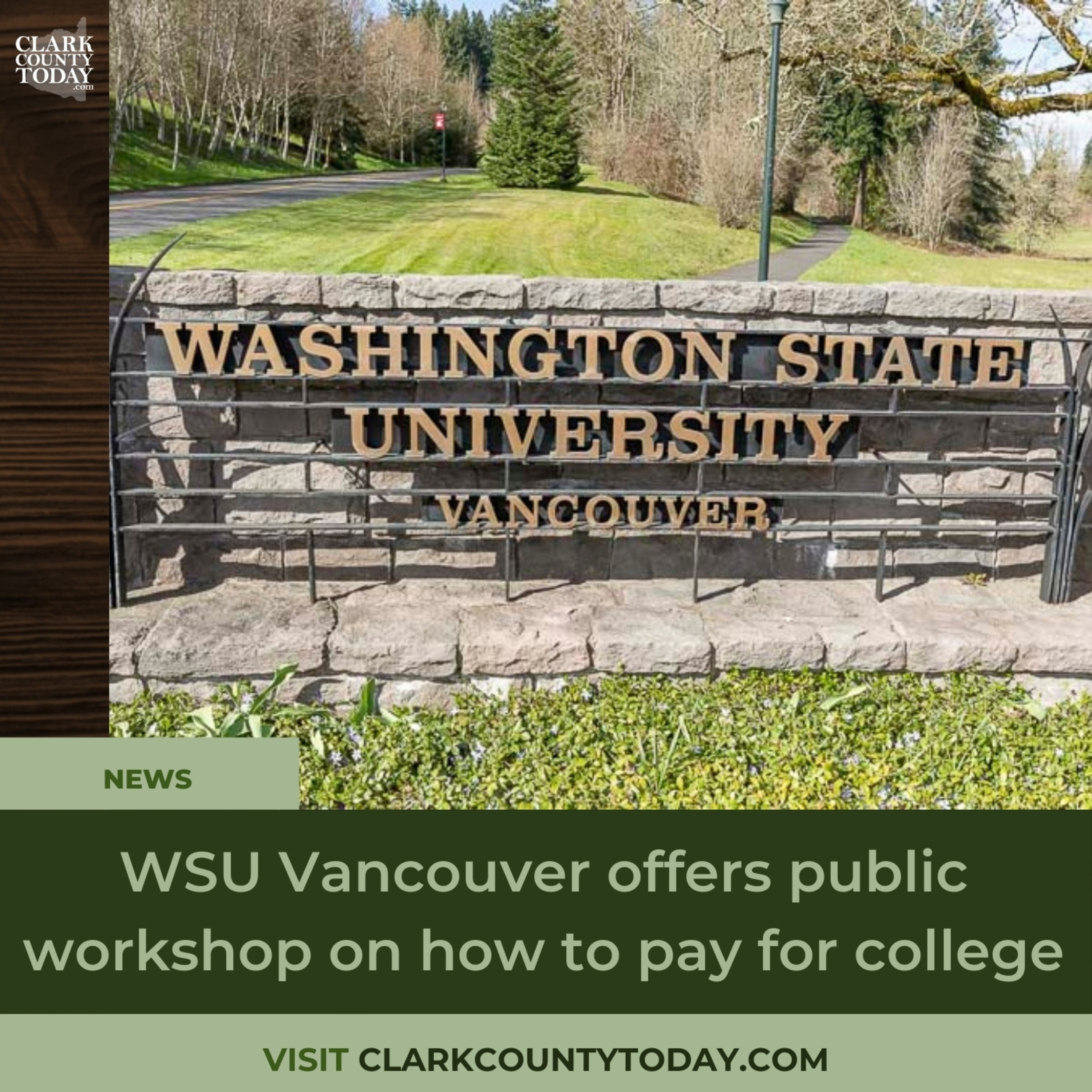 WSU Vancouver offers public workshop on how to pay for college