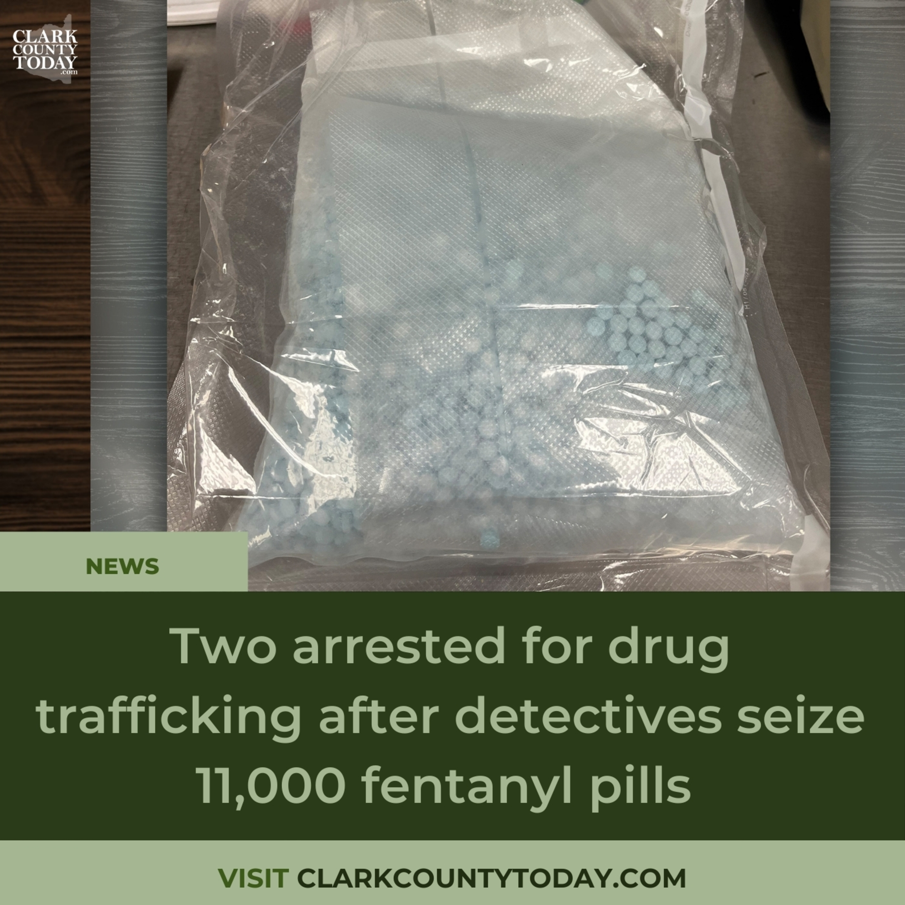 Two arrested for drug trafficking after detectives seize 11,000 fentanyl pills