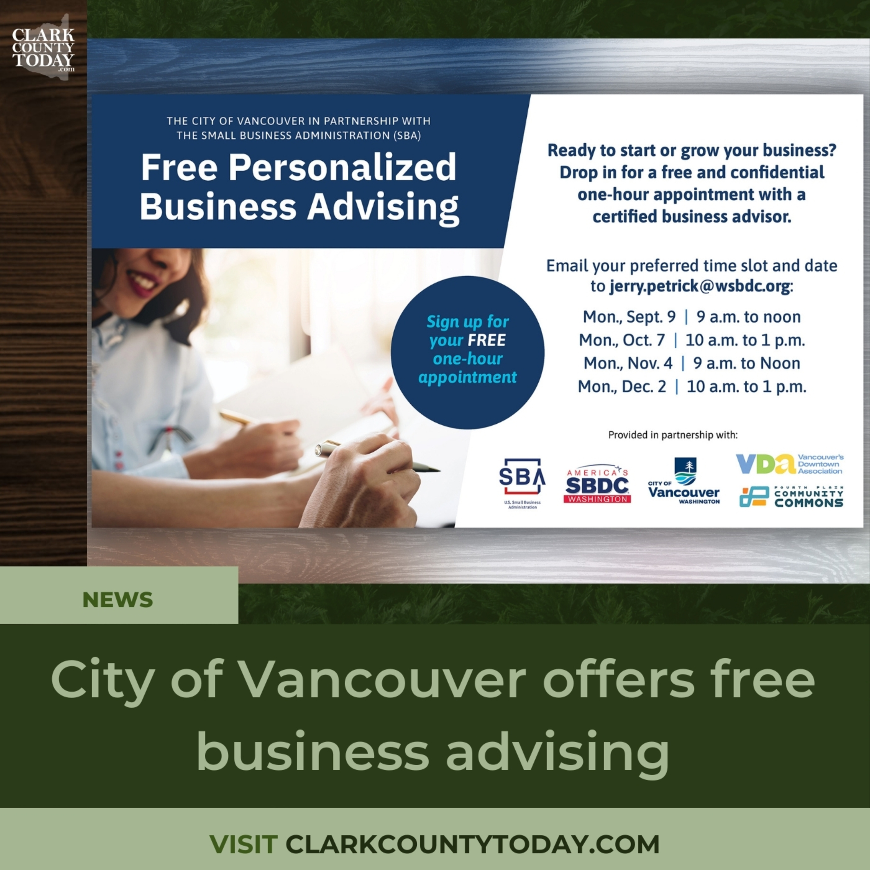 City of Vancouver offers free business advising