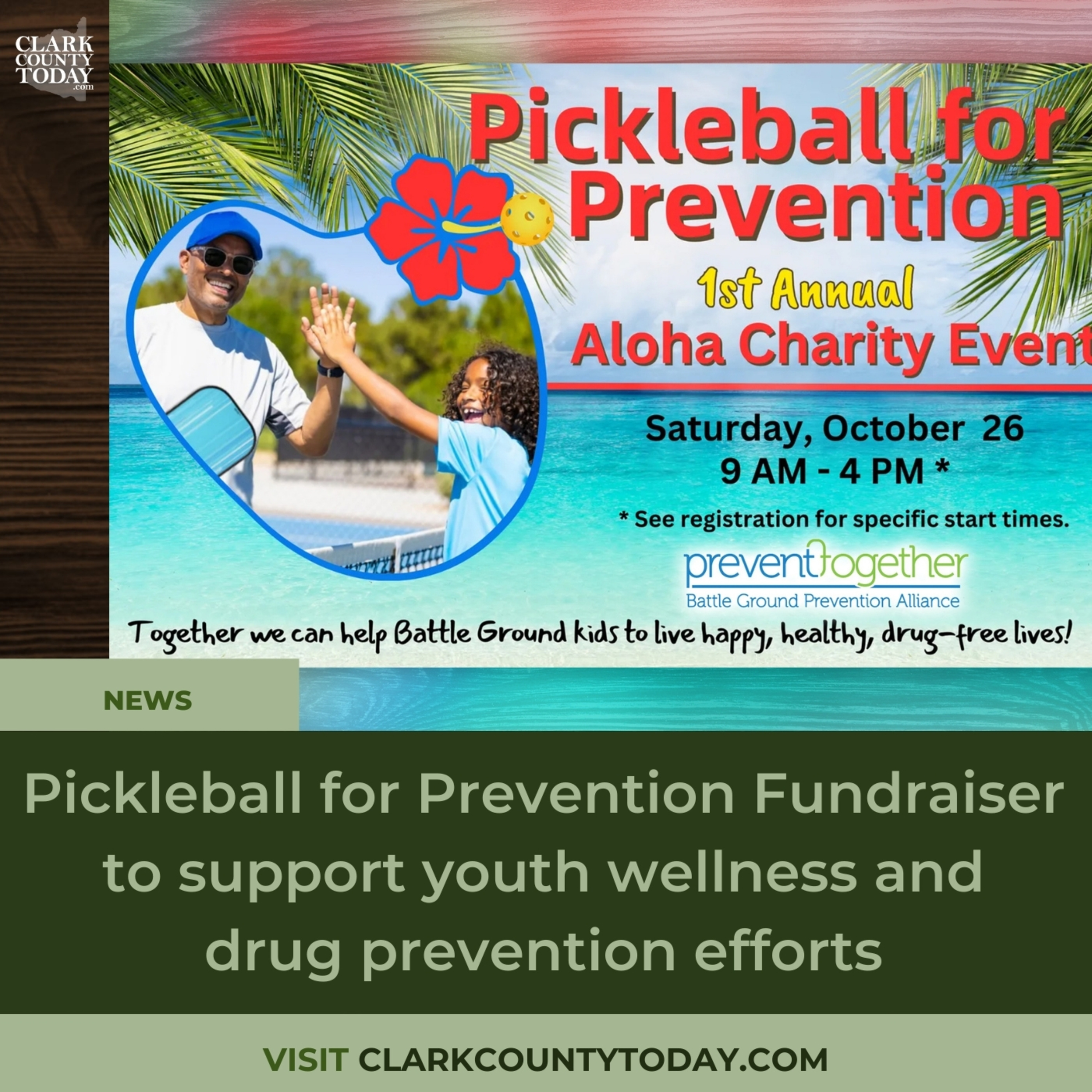 Pickleball for Prevention Fundraiser to support youth wellness and drug prevention efforts