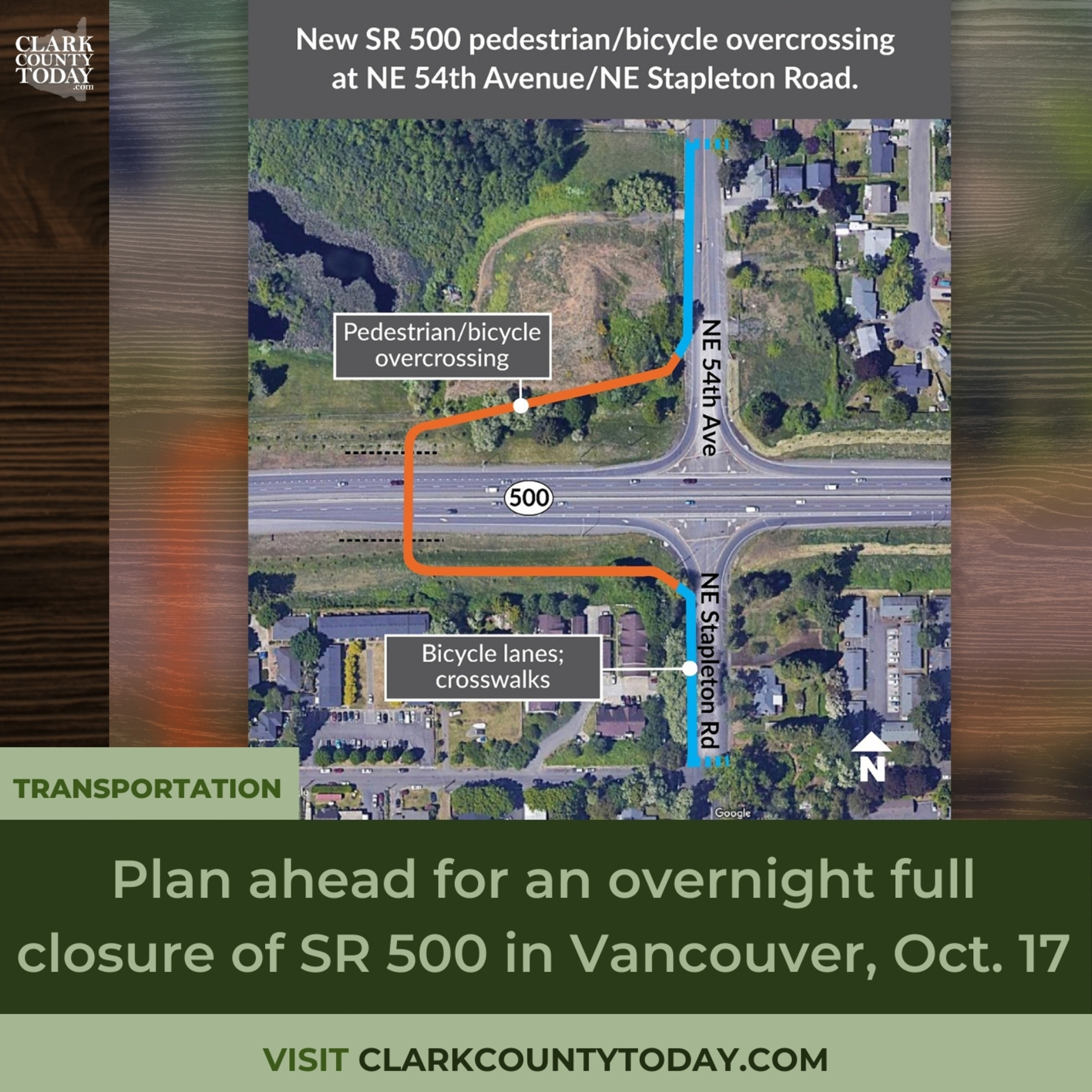 Plan ahead for an overnight full closure of SR 500 in Vancouver, Oct. 17