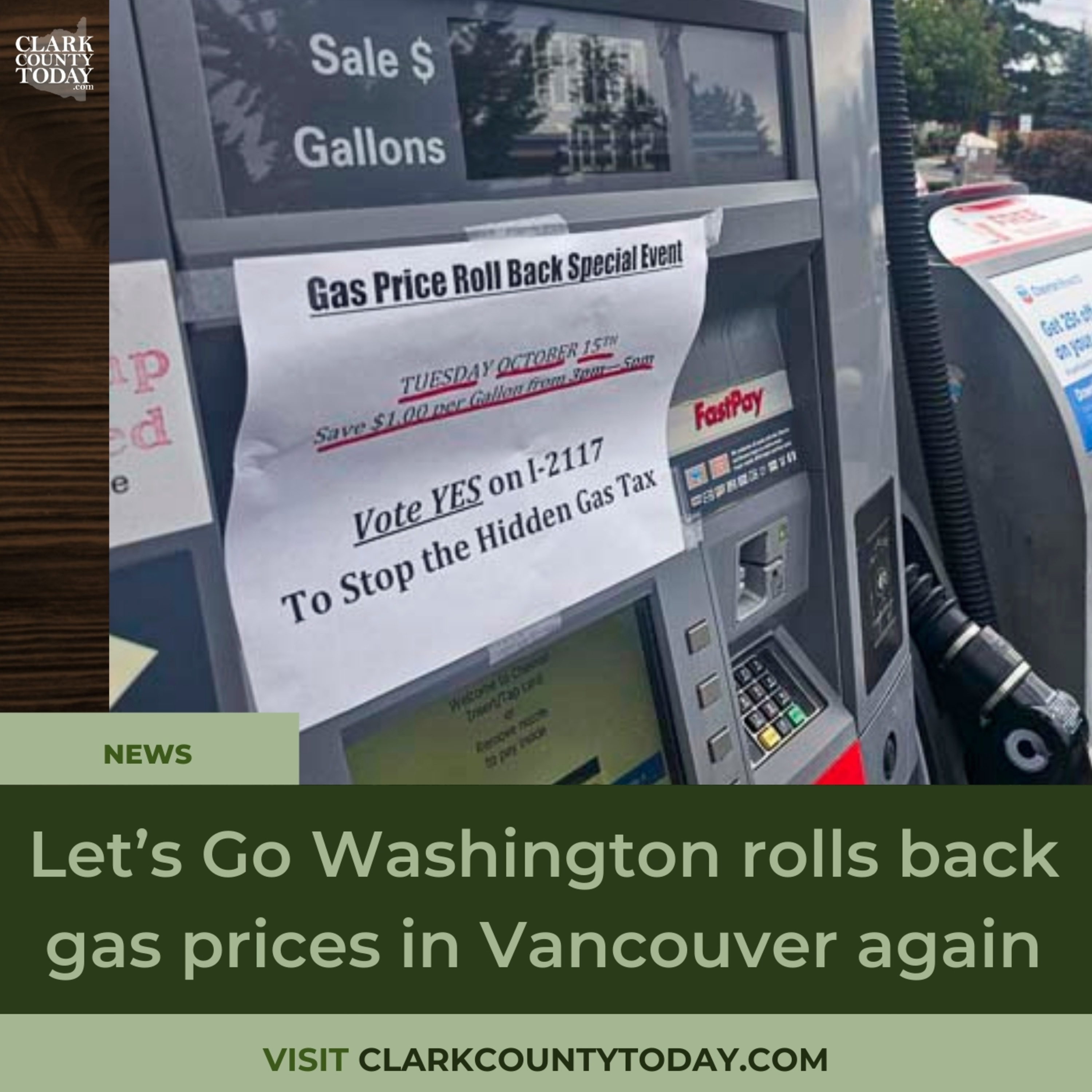 Let’s Go Washington rolls back gas prices in Vancouver again