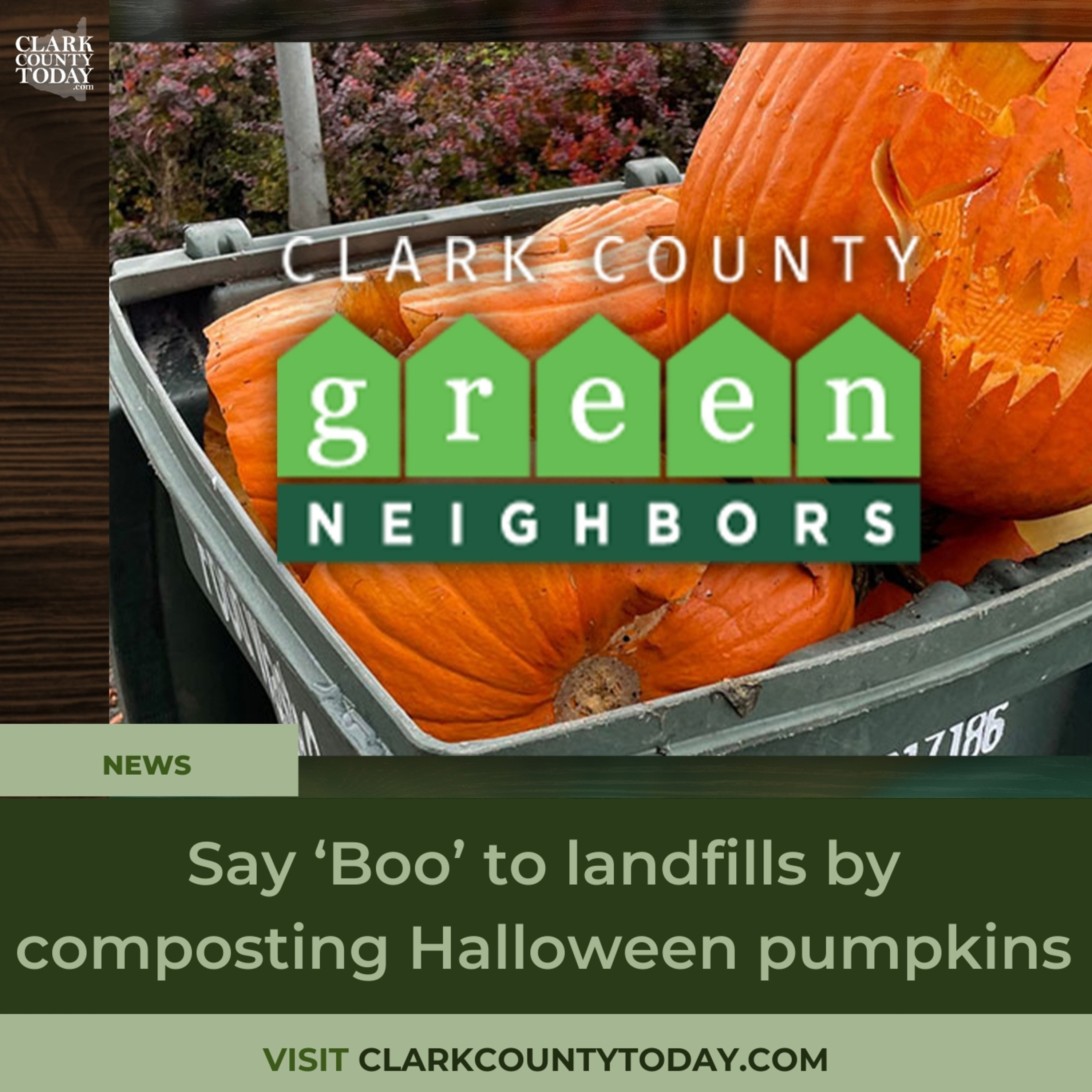 Say ‘Boo’ to landfills by composting Halloween pumpkins