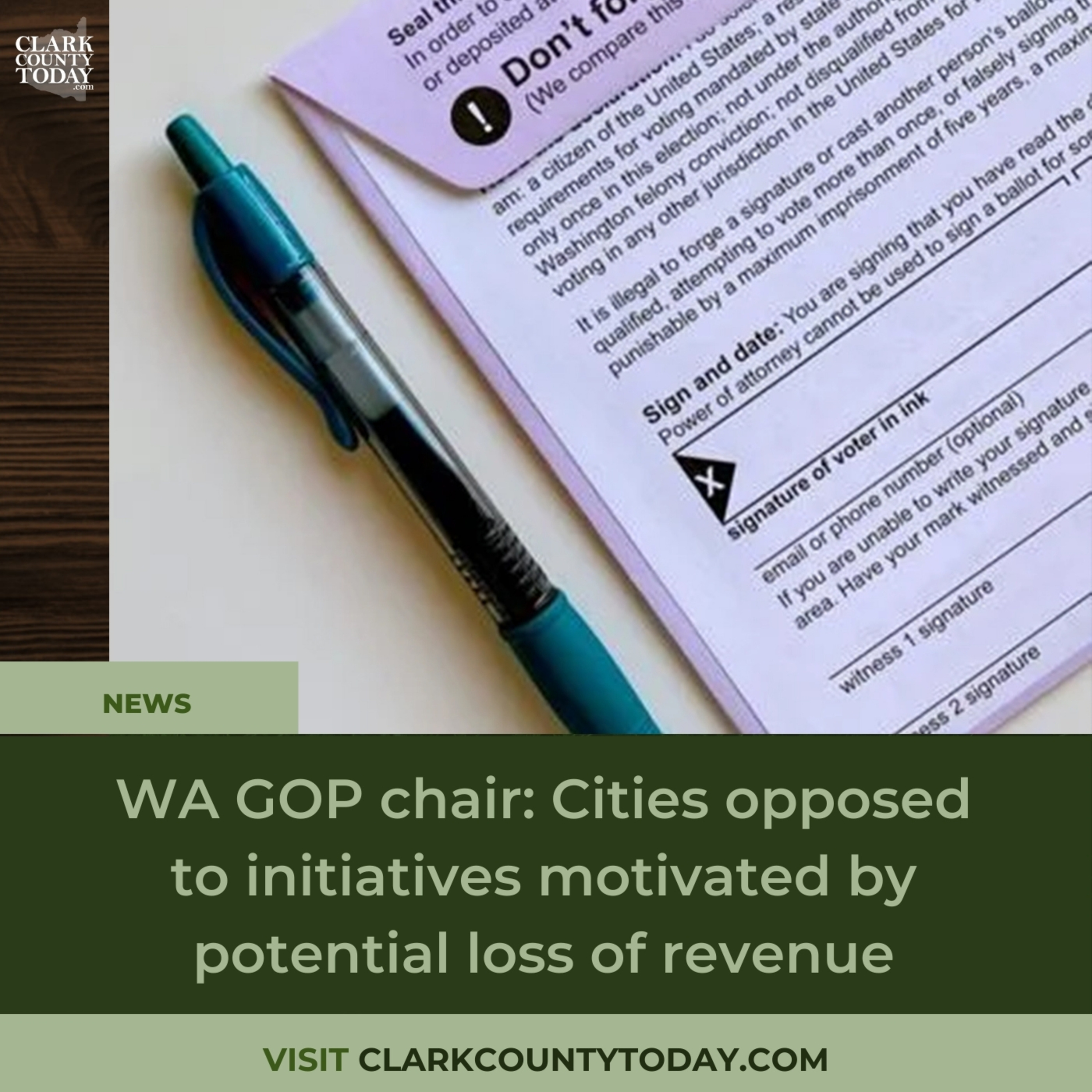 WA GOP chair: Cities opposed to initiatives motivated by potential loss of revenue