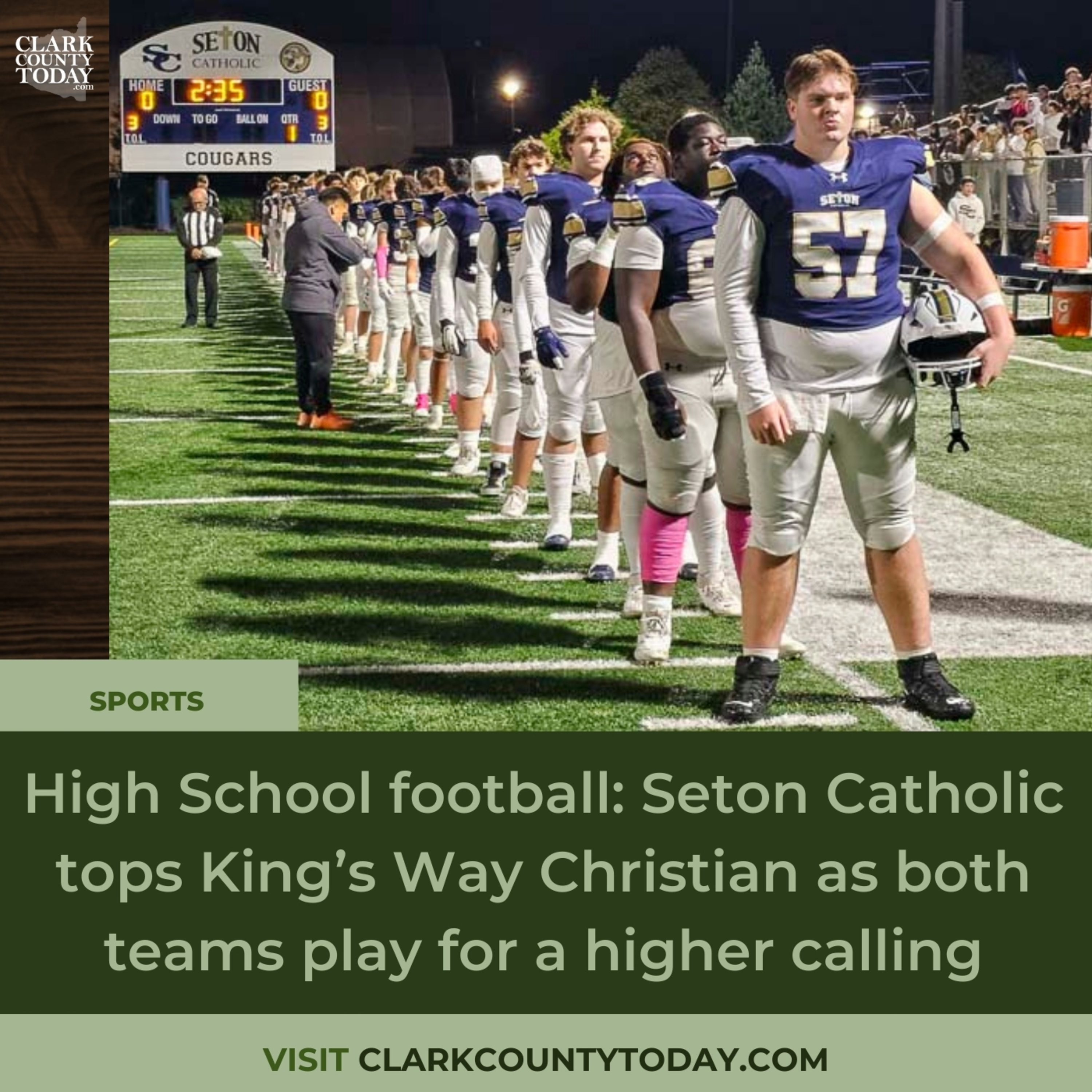 High School football: Seton Catholic tops King’s Way Christian as both teams play for a higher calling