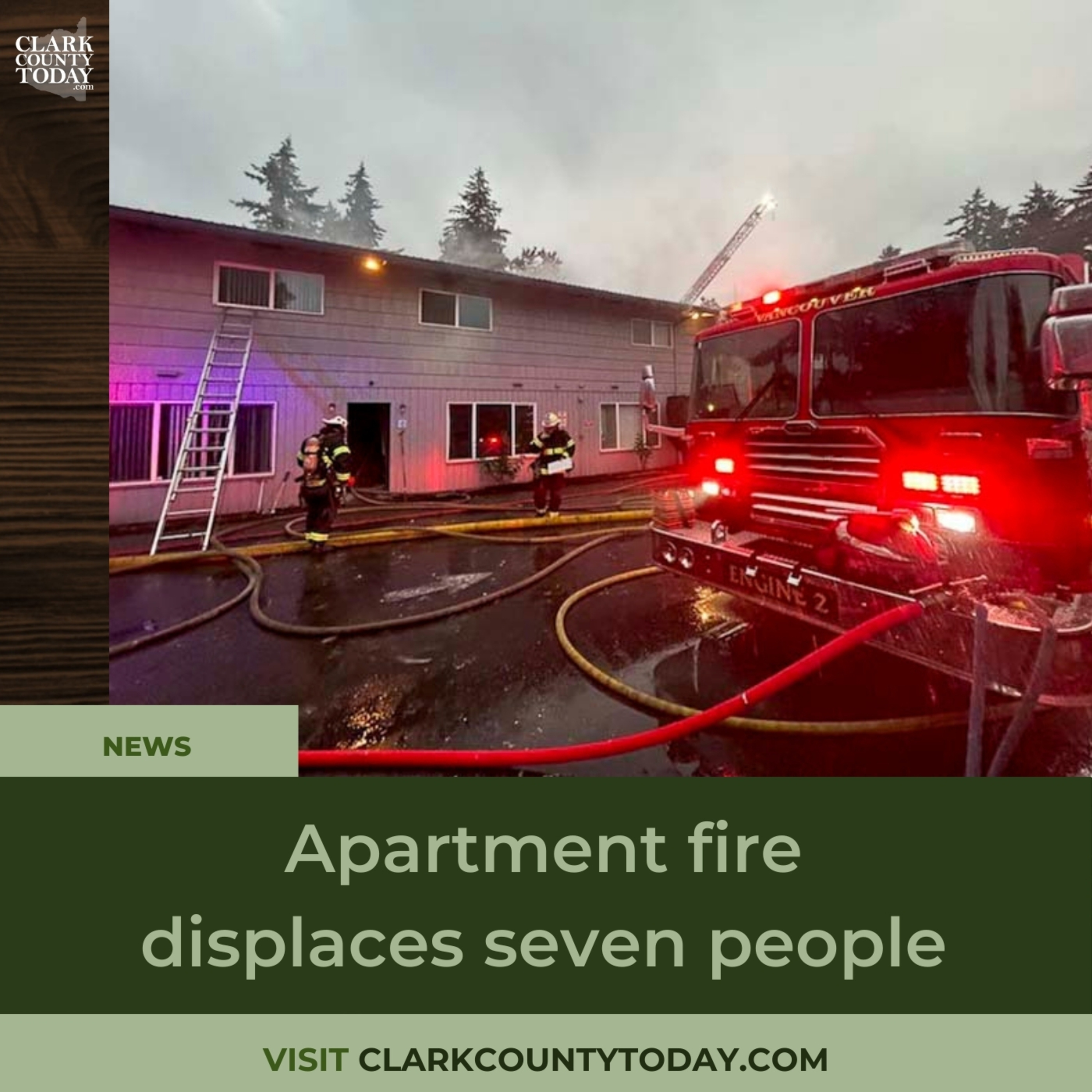Apartment fire displaces seven people