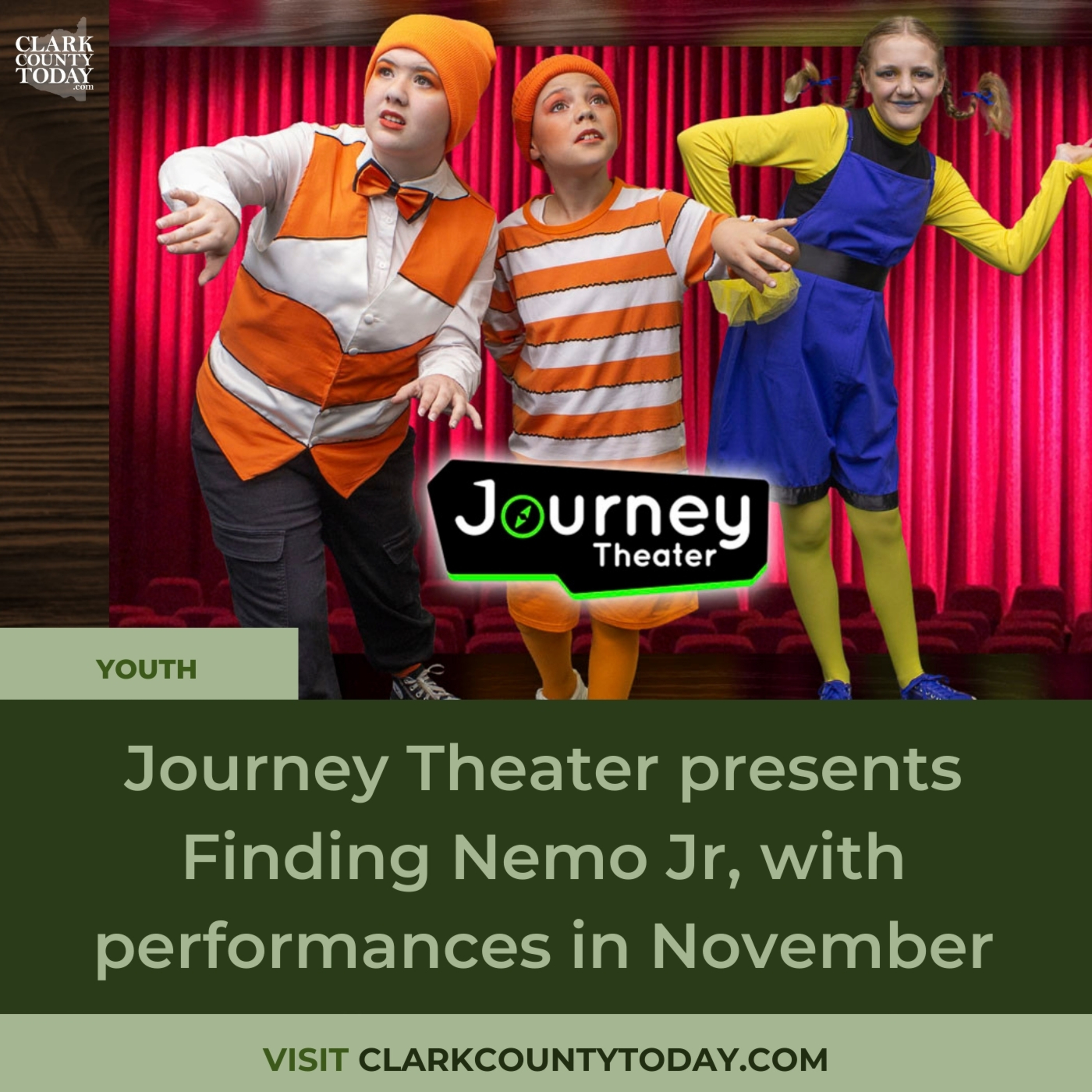 Journey Theater presents Finding Nemo Jr, with performances in November