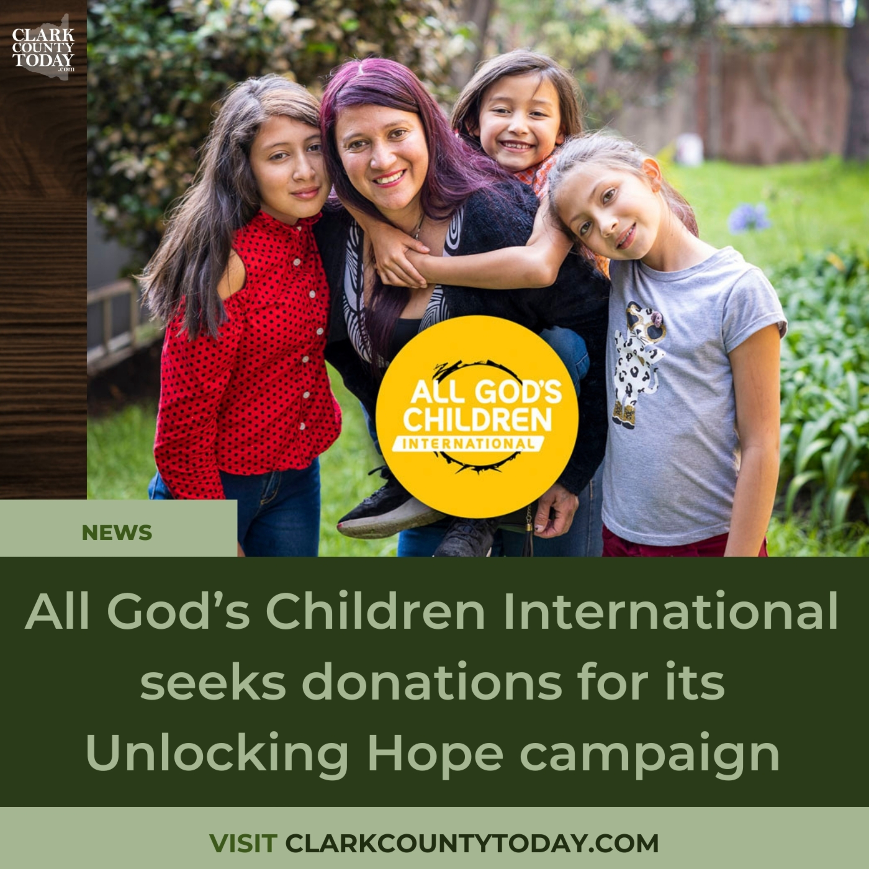 All God’s Children International seeks donations for its Unlocking Hope campaign