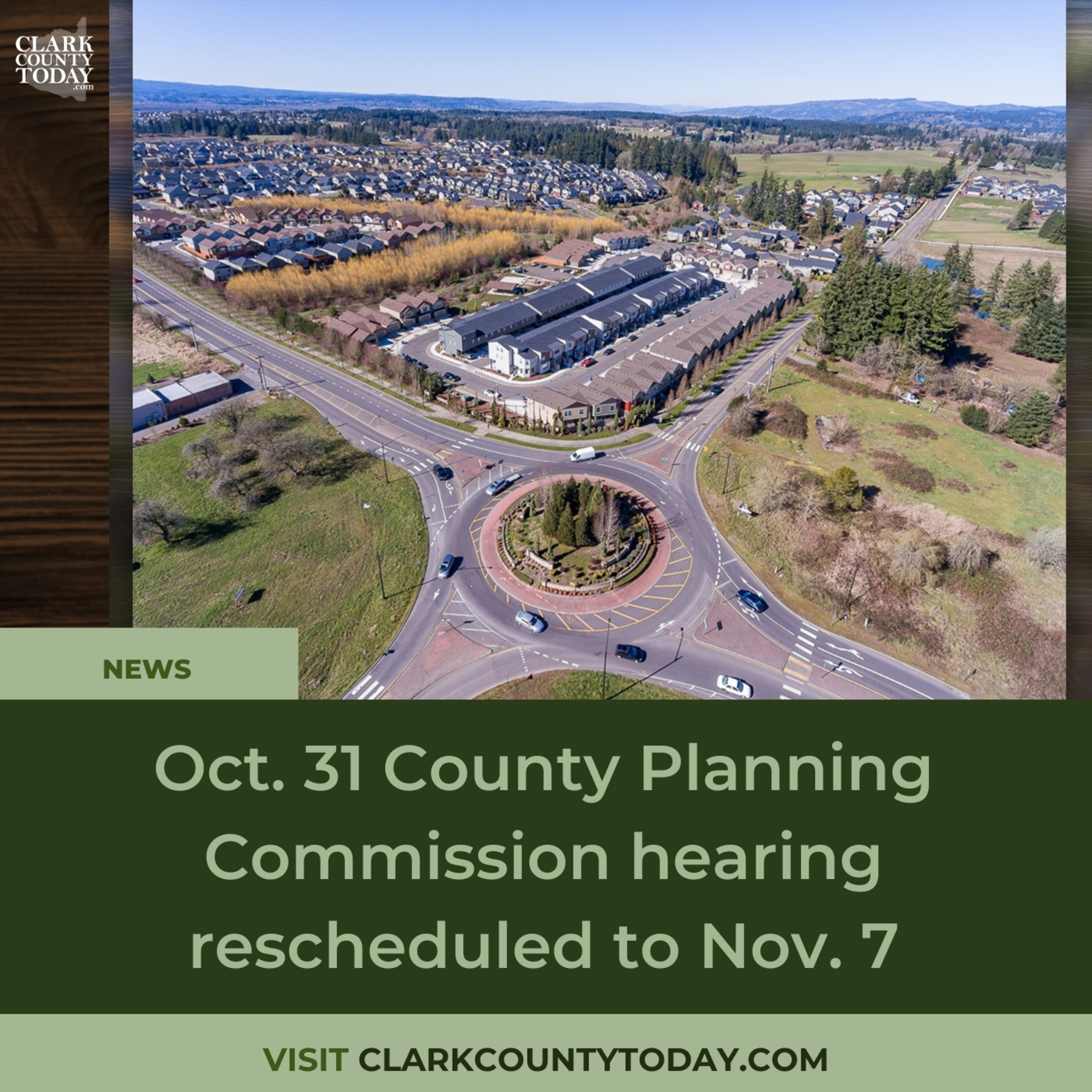 Oct. 31 County Planning Commission hearing rescheduled to Nov. 7