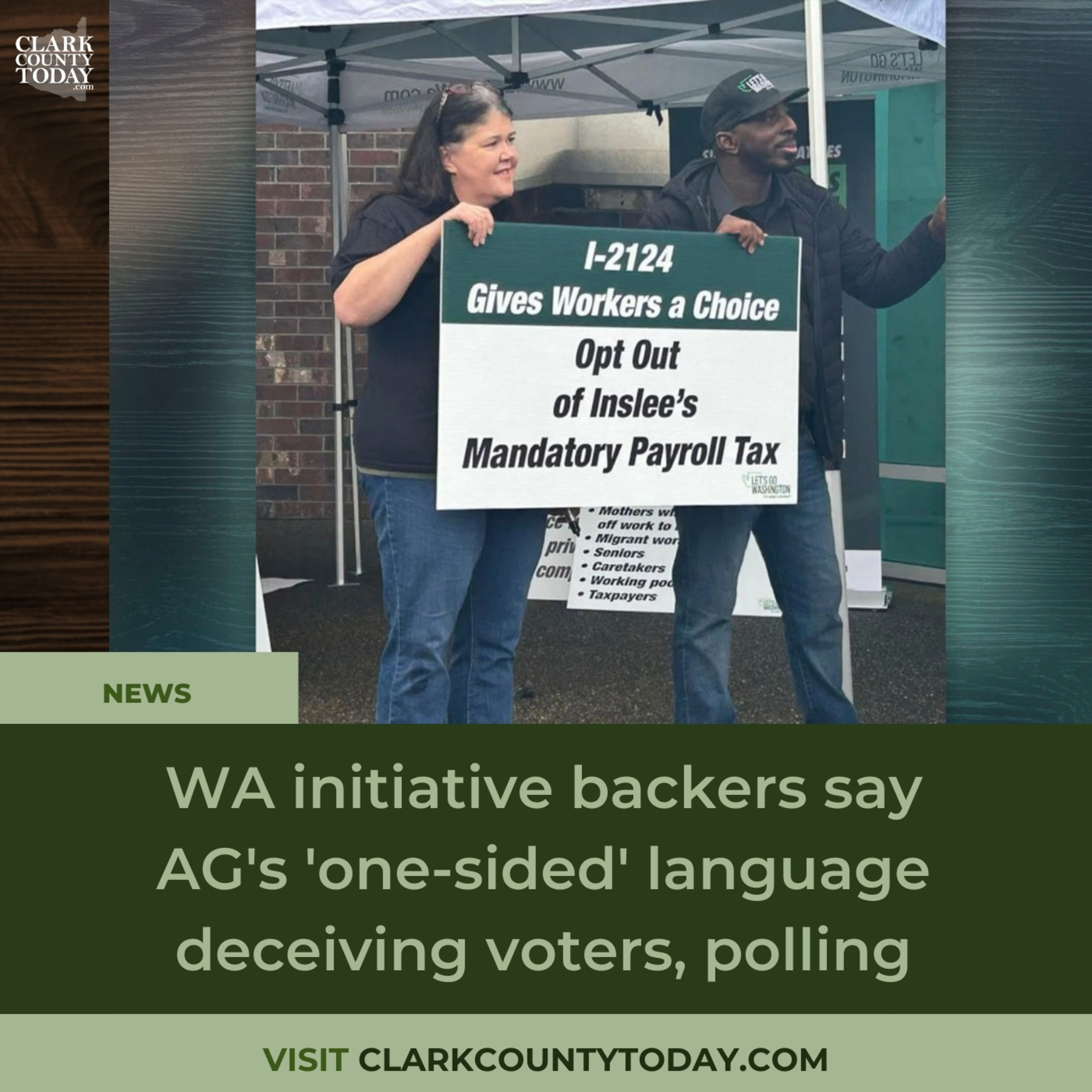WA initiative backers say AG's 'one-sided' language deceiving voters, polling