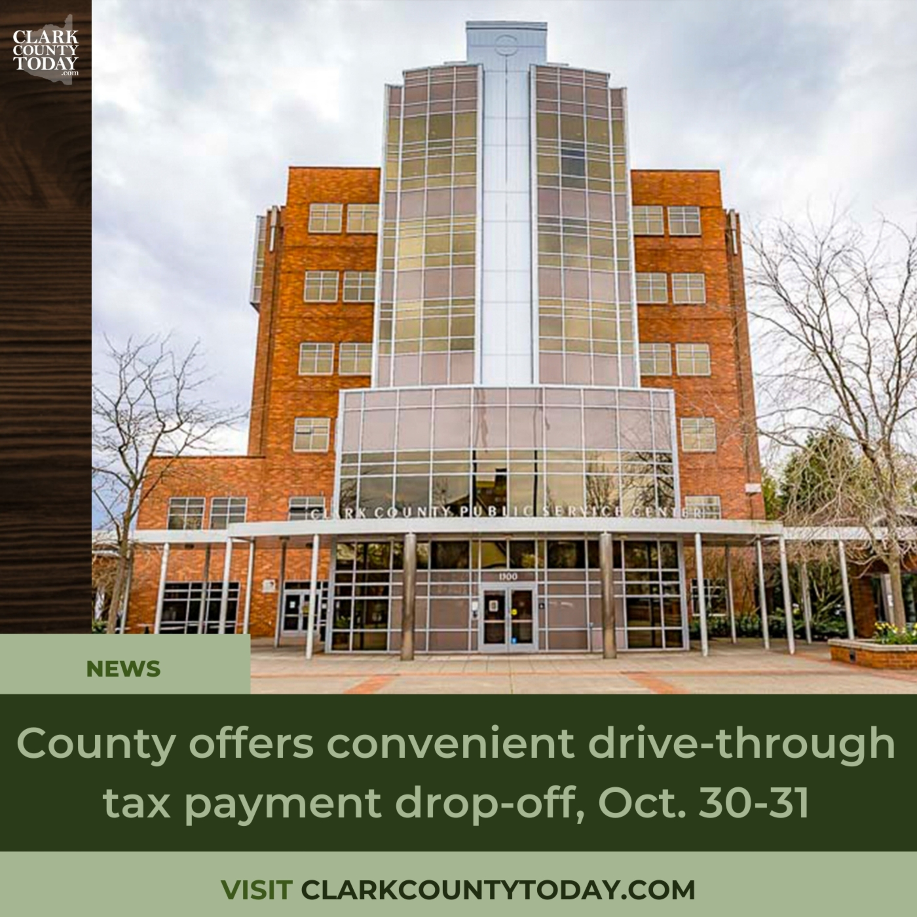 County offers convenient drive-through tax payment drop-off, Oct. 30-31