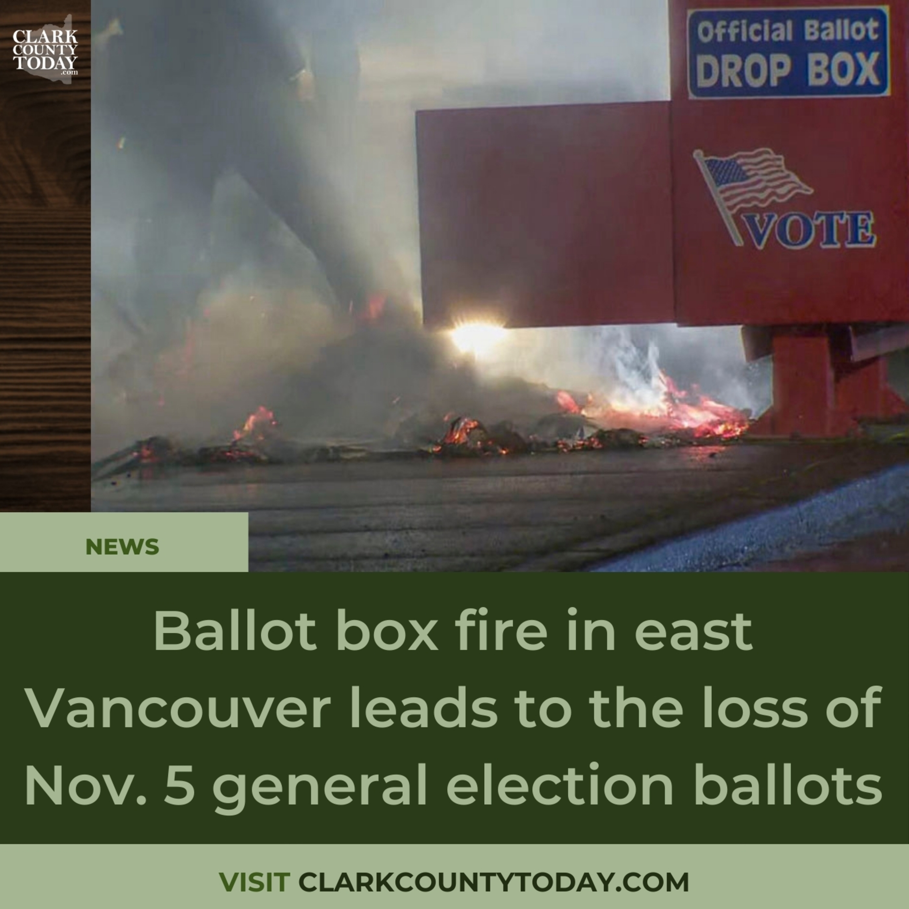 Ballot box fire in east Vancouver leads to the loss of Nov. 5 general election ballots