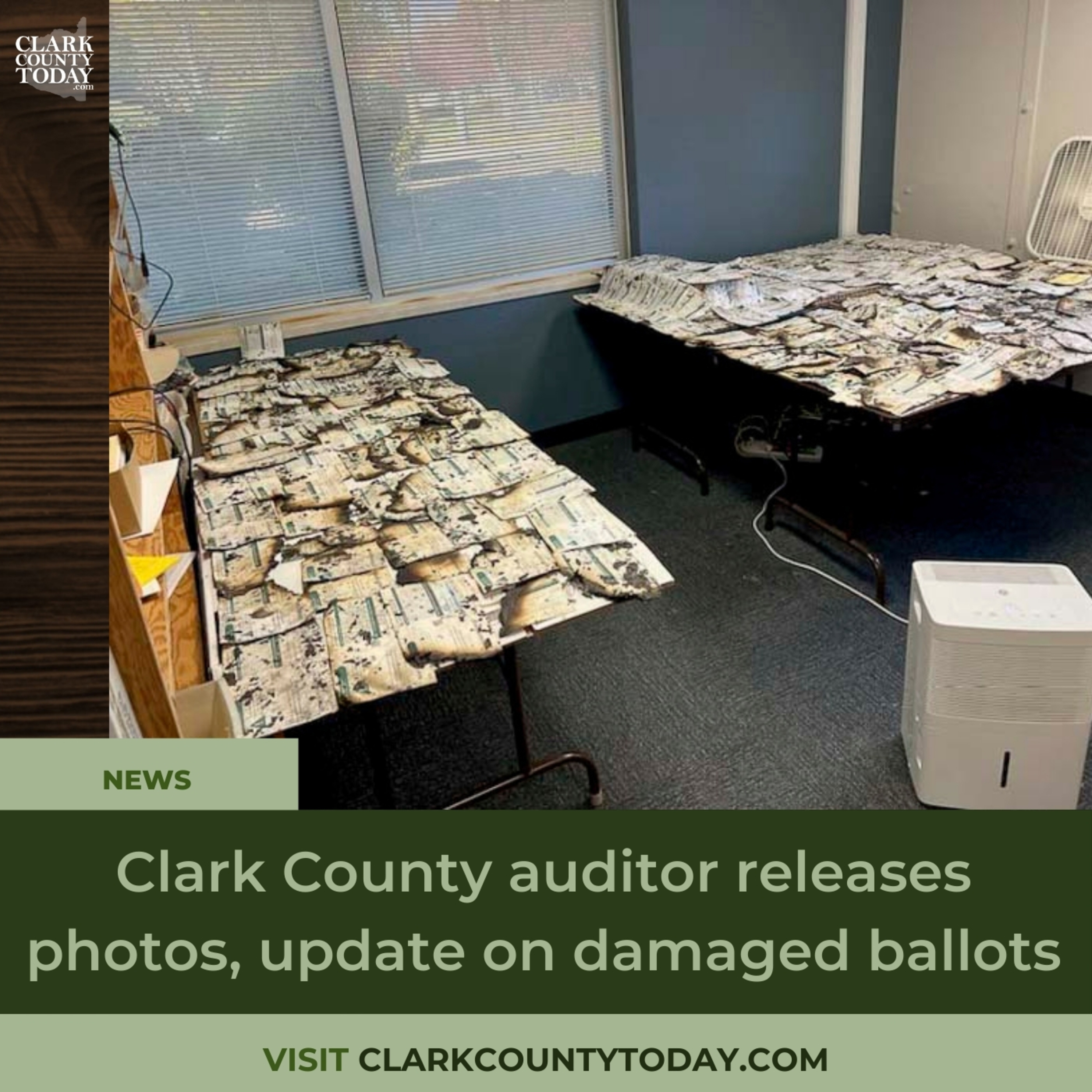 Clark County auditor releases photos, update on damaged ballots