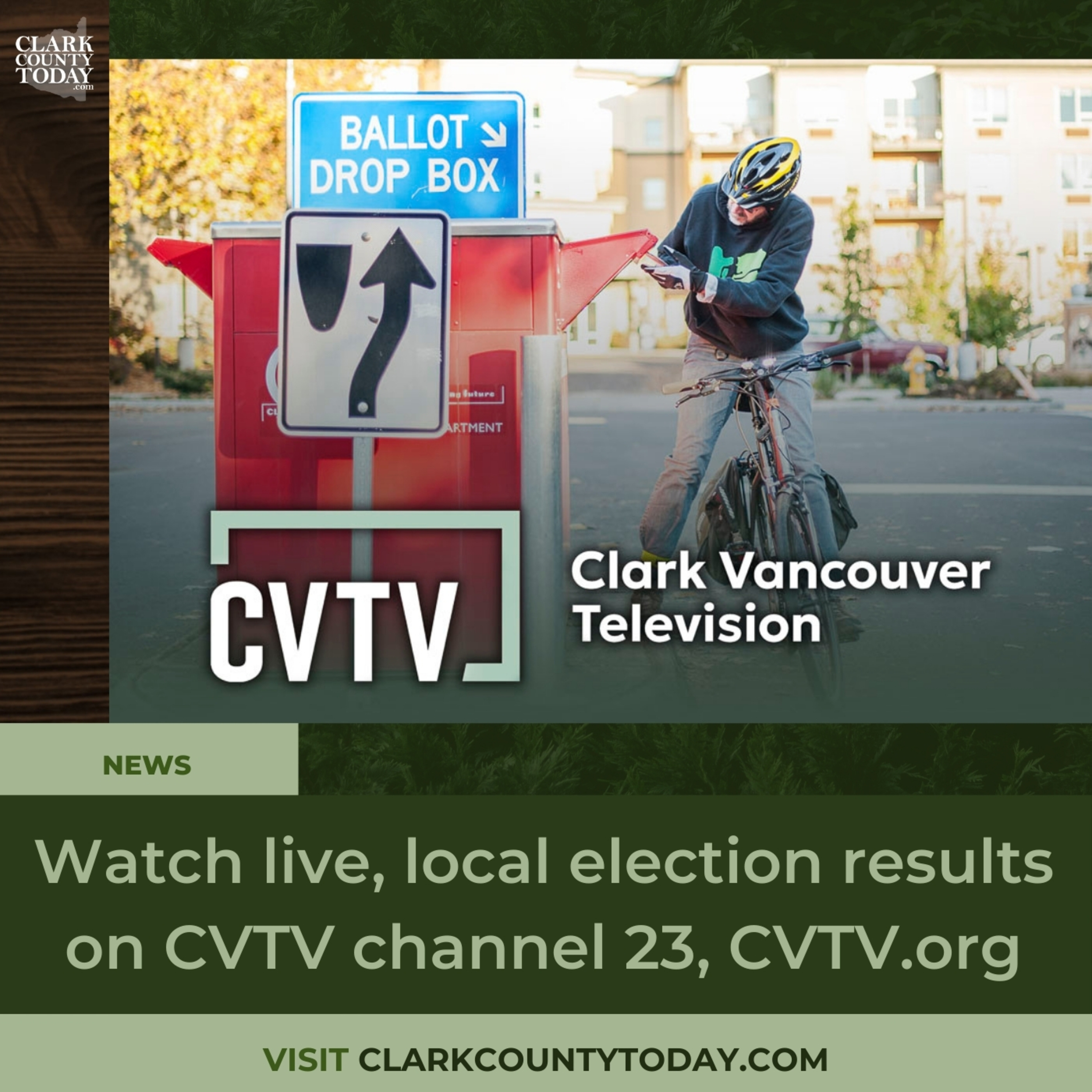 Watch live, local election results on CVTV channel 23, CVTV.org