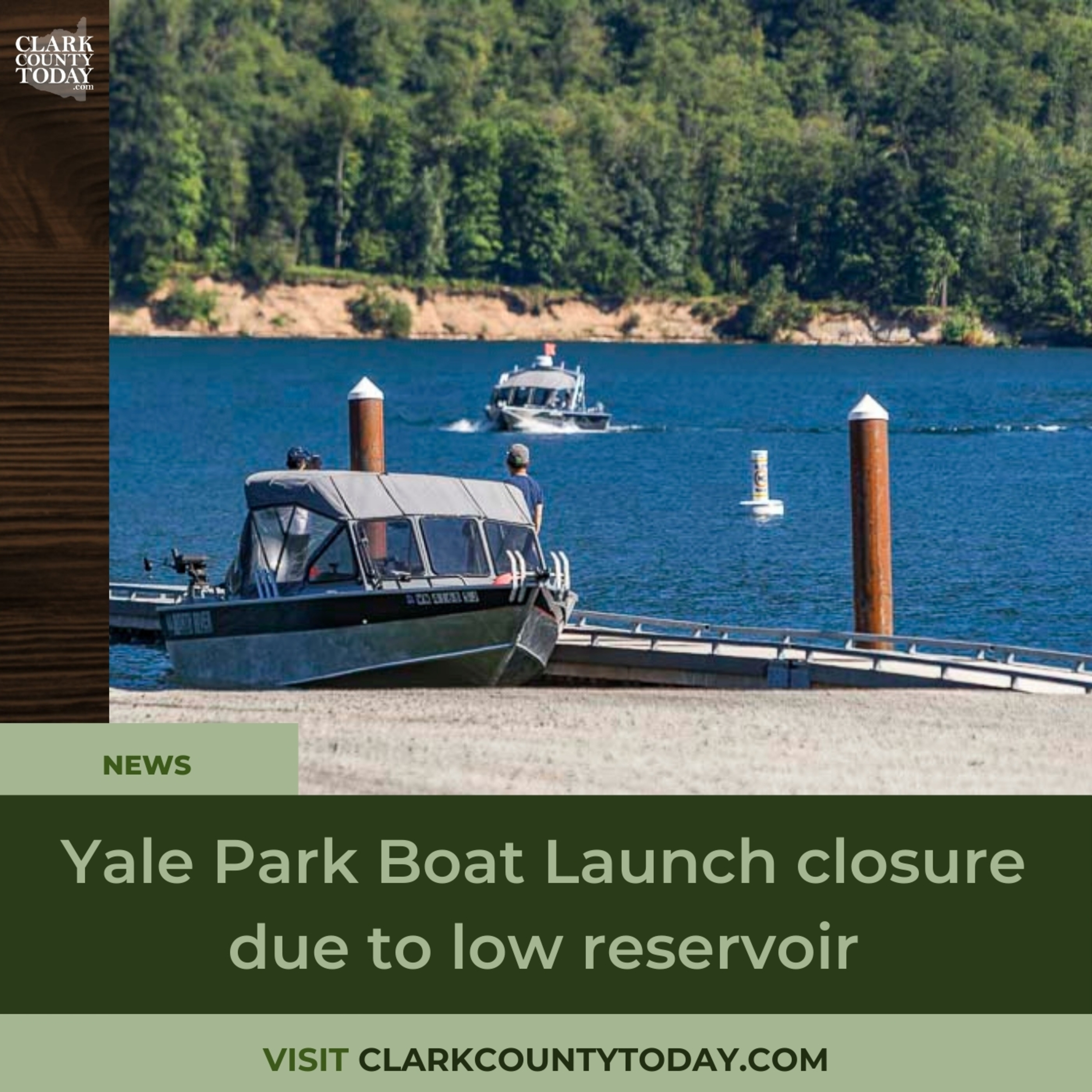 Yale Park Boat Launch closure due to low reservoir