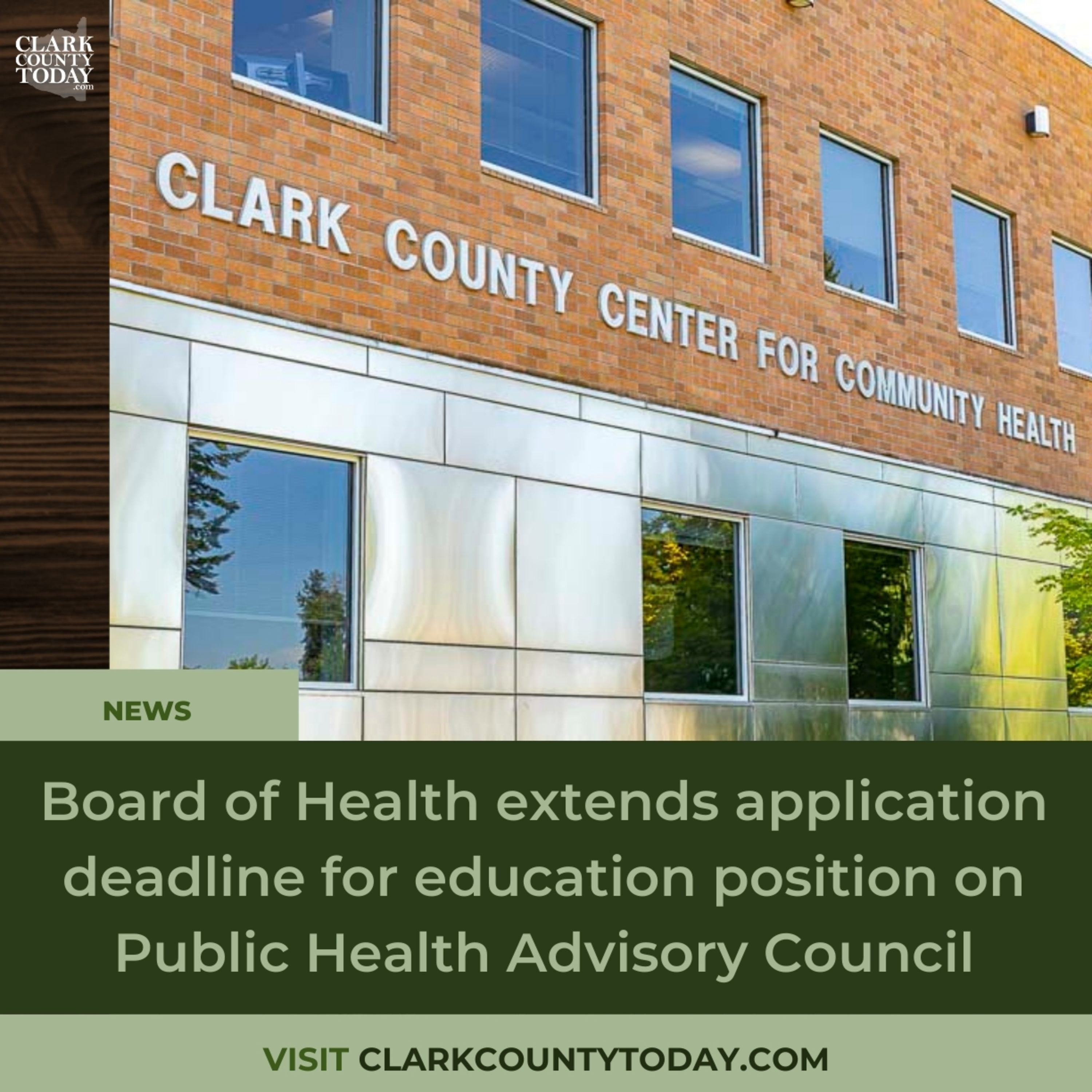 Board of Health extends application deadline for education position on Public Health Advisory Council