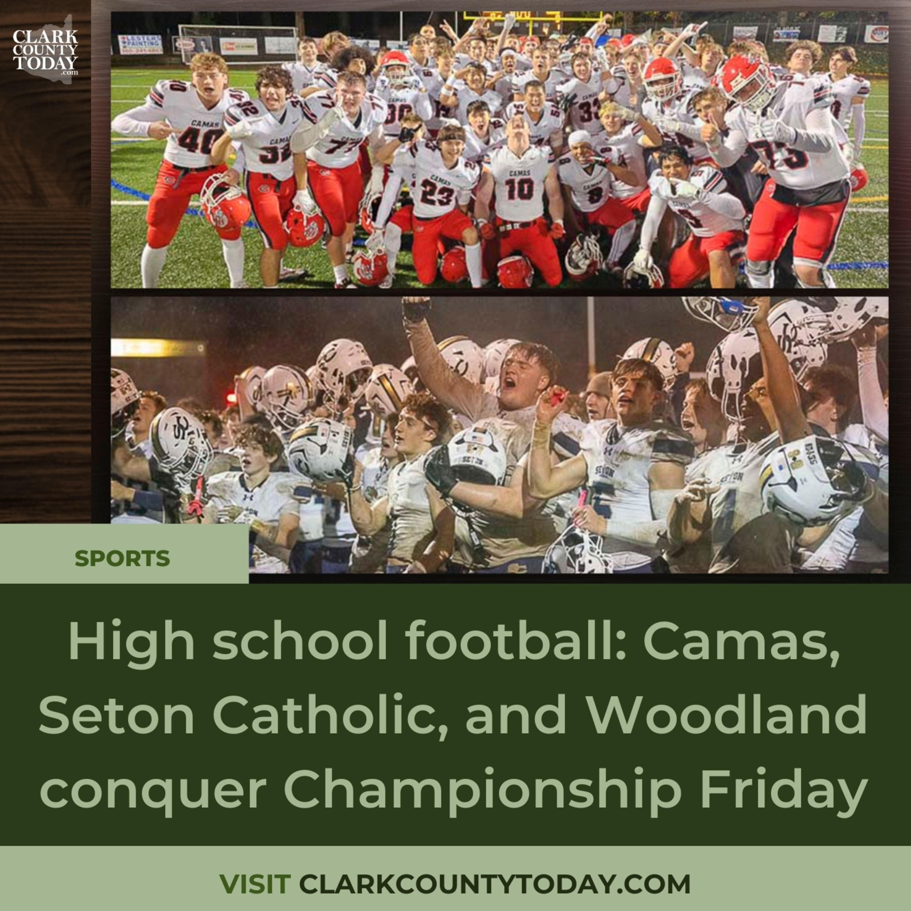 High school football: Camas, Seton Catholic, and Woodland conquer Championship Friday