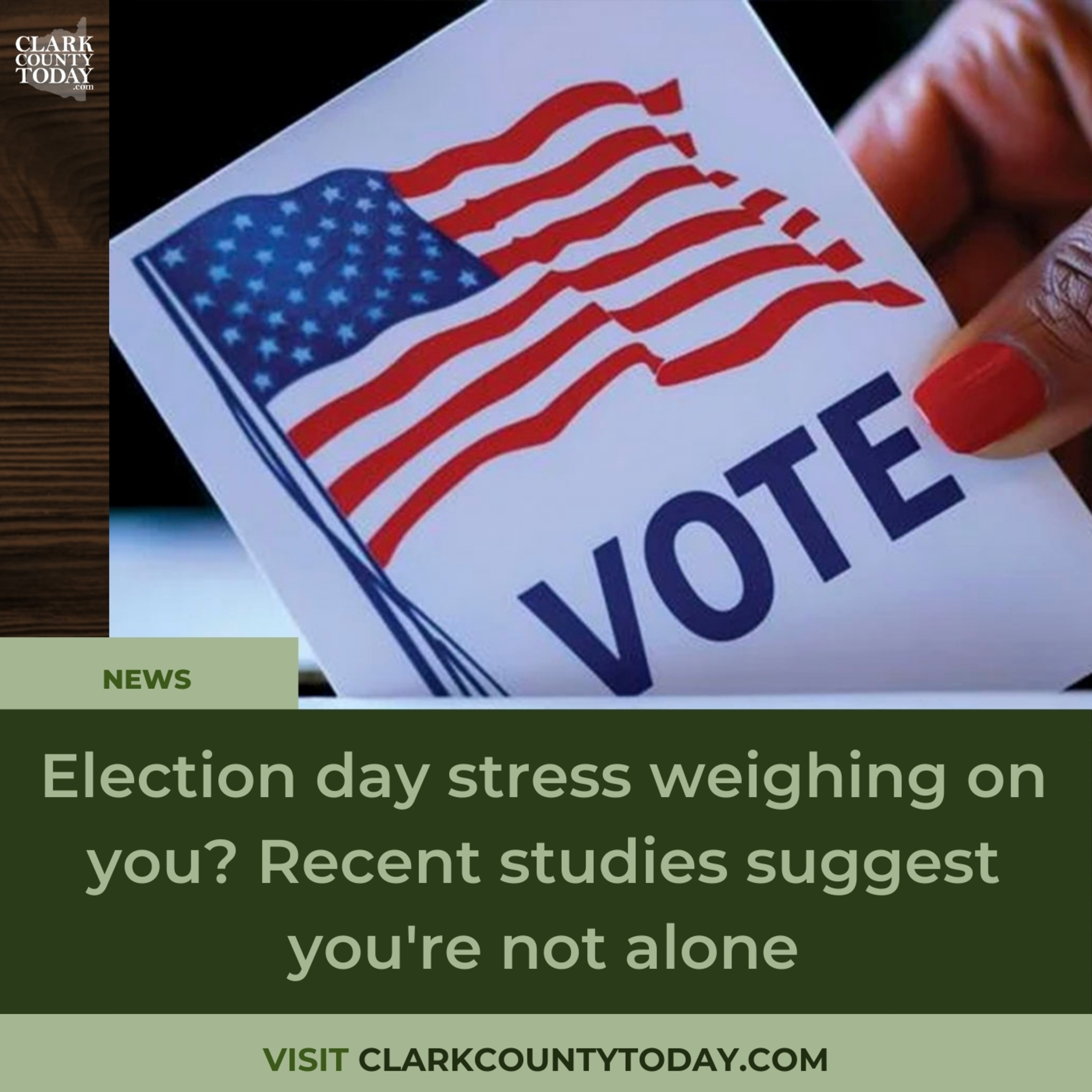 Election day stress weighing on you? Recent studies suggest you're not alone