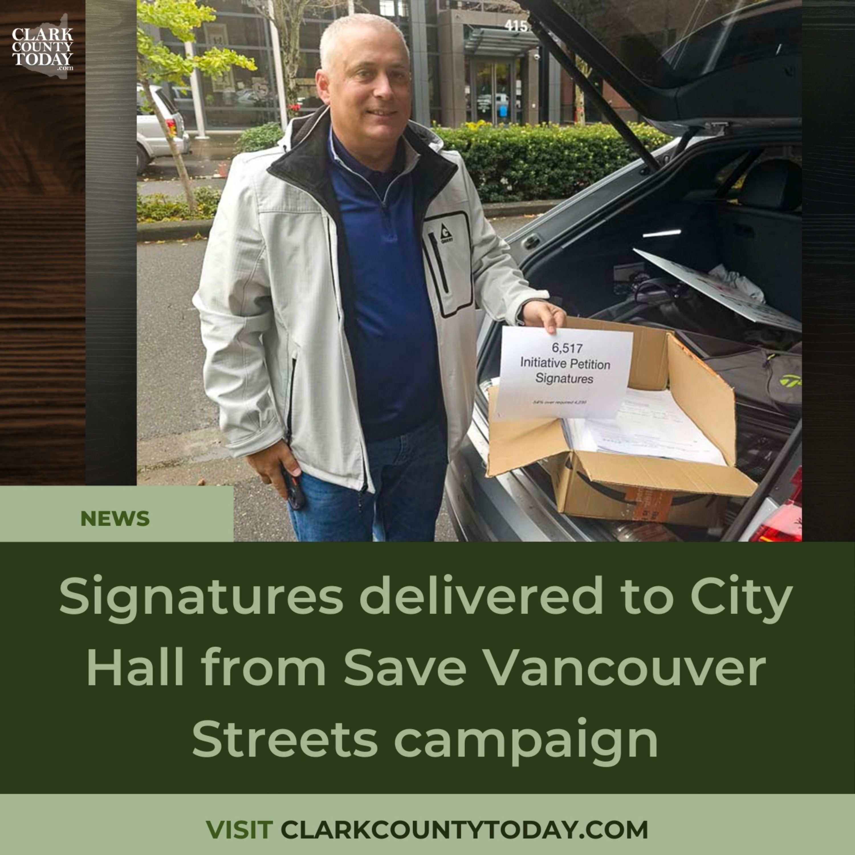 Signatures delivered to City Hall from Save Vancouver Streets campaign