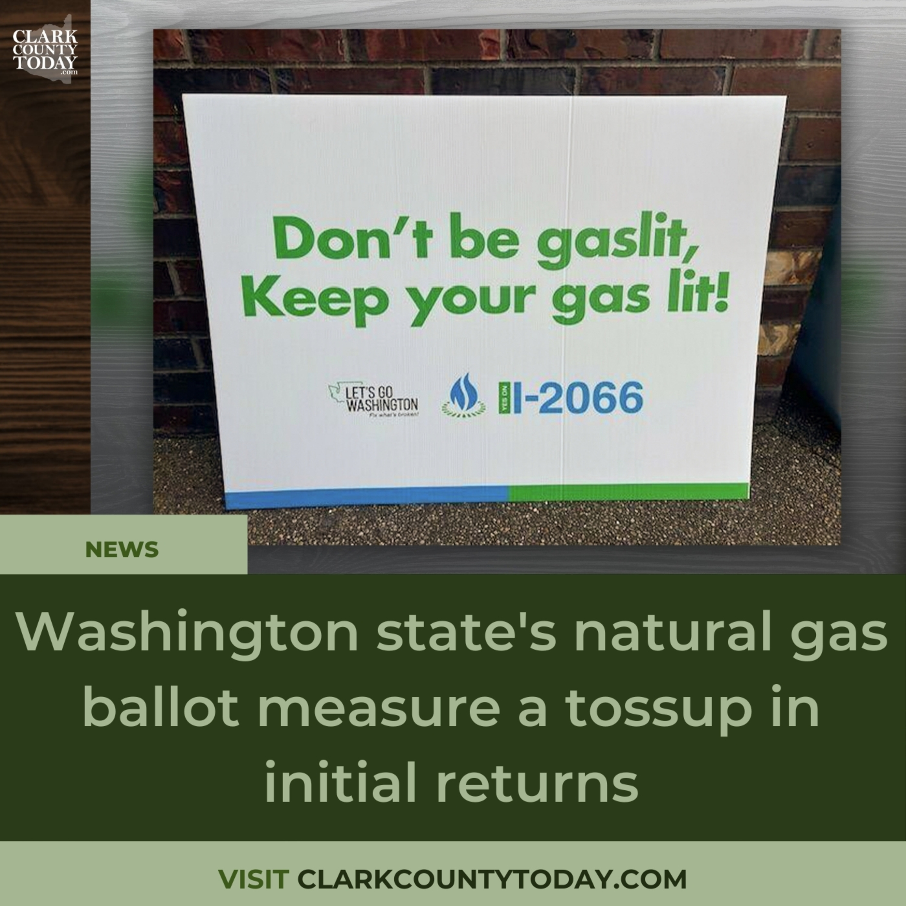 Washington state's natural gas ballot measure a tossup in initial returns