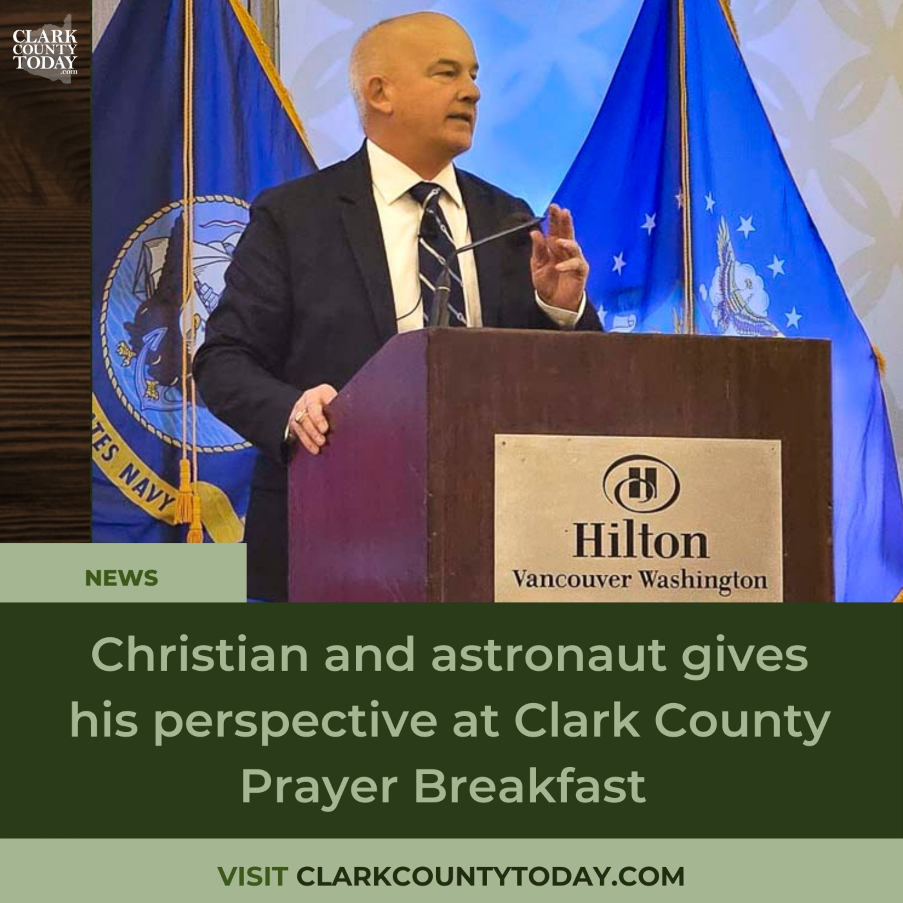 Christian and astronaut gives his perspective at Clark County Prayer Breakfast