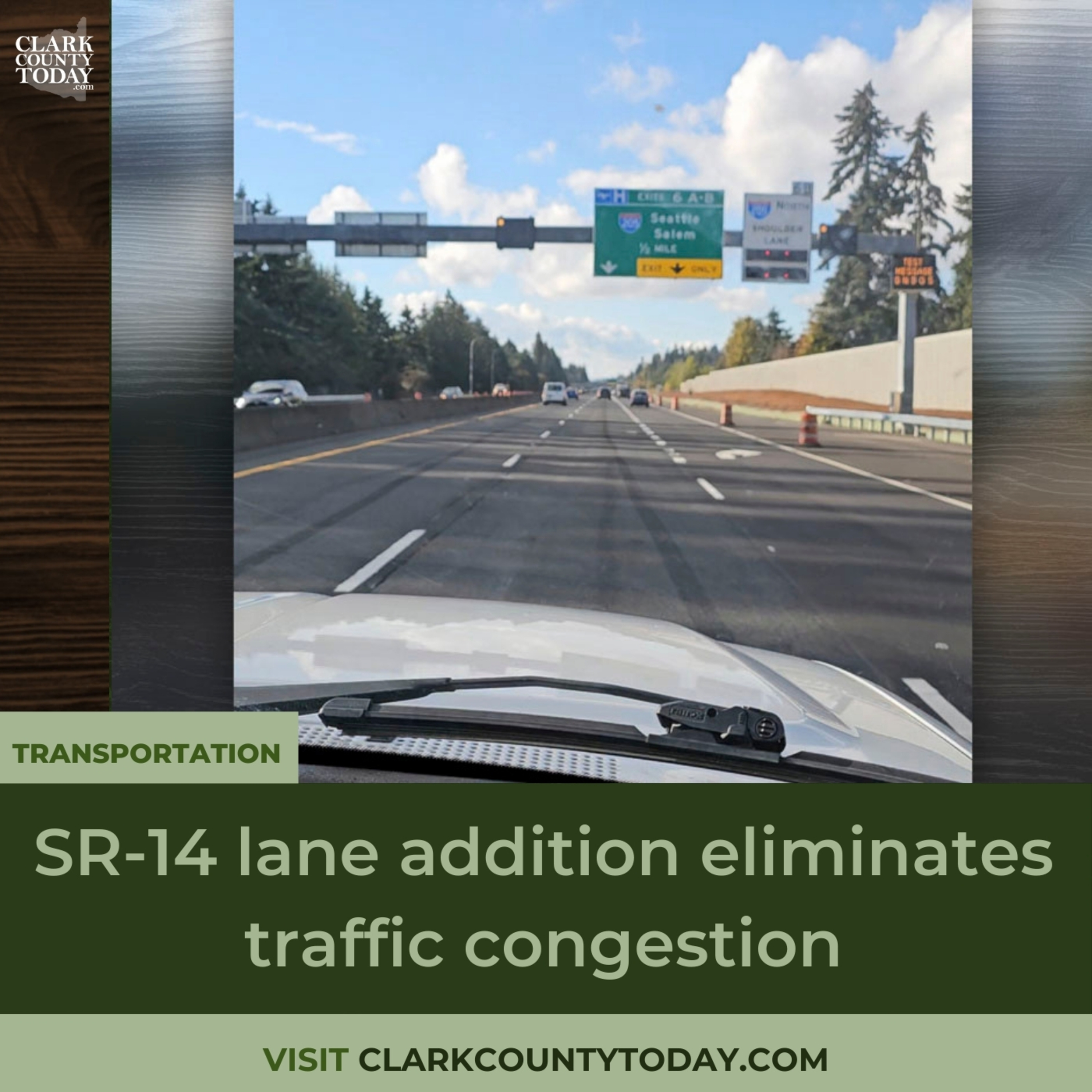 SR-14 lane addition eliminates traffic congestion