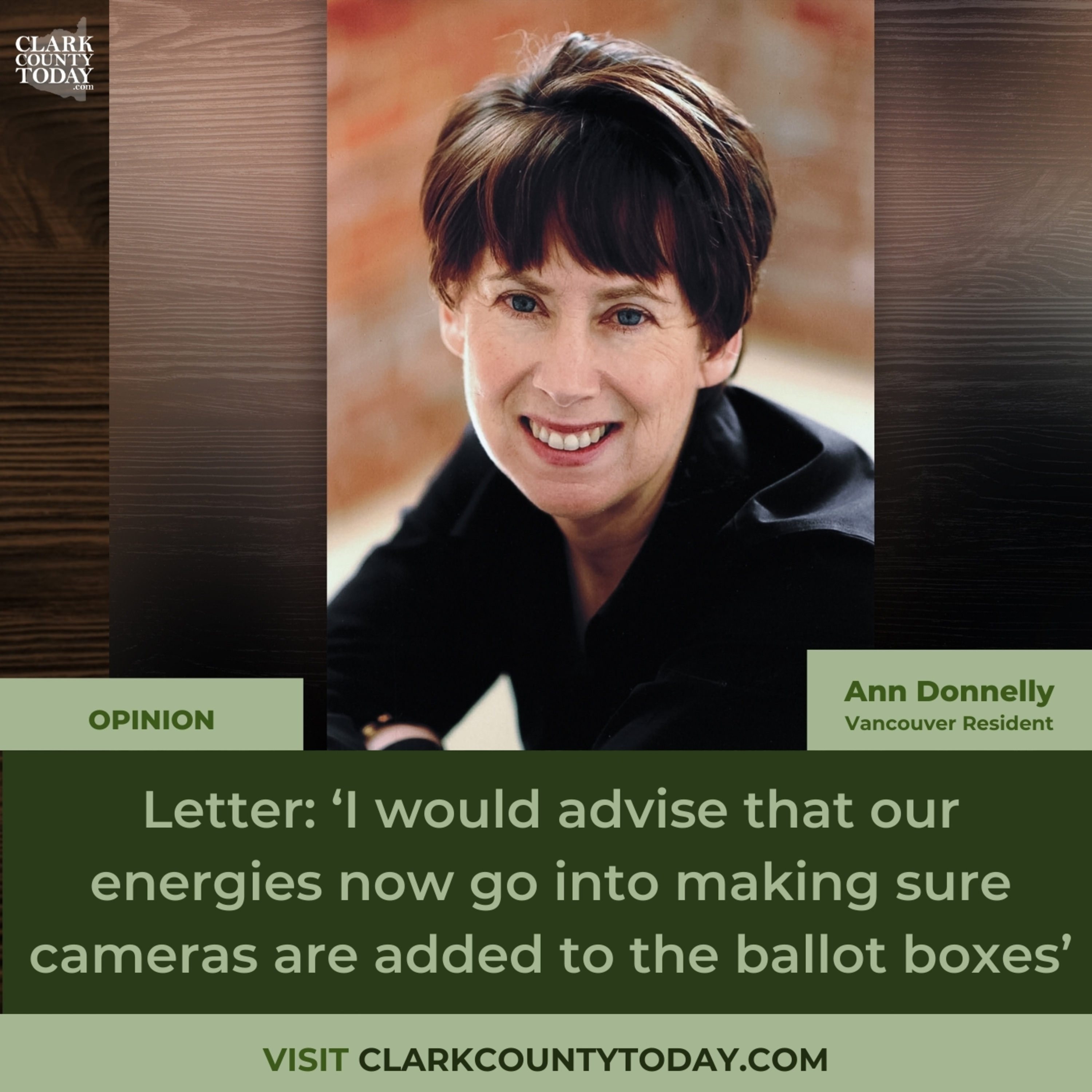 Letter: ‘I would advise that our energies now go into making sure cameras are added to the ballot boxes’