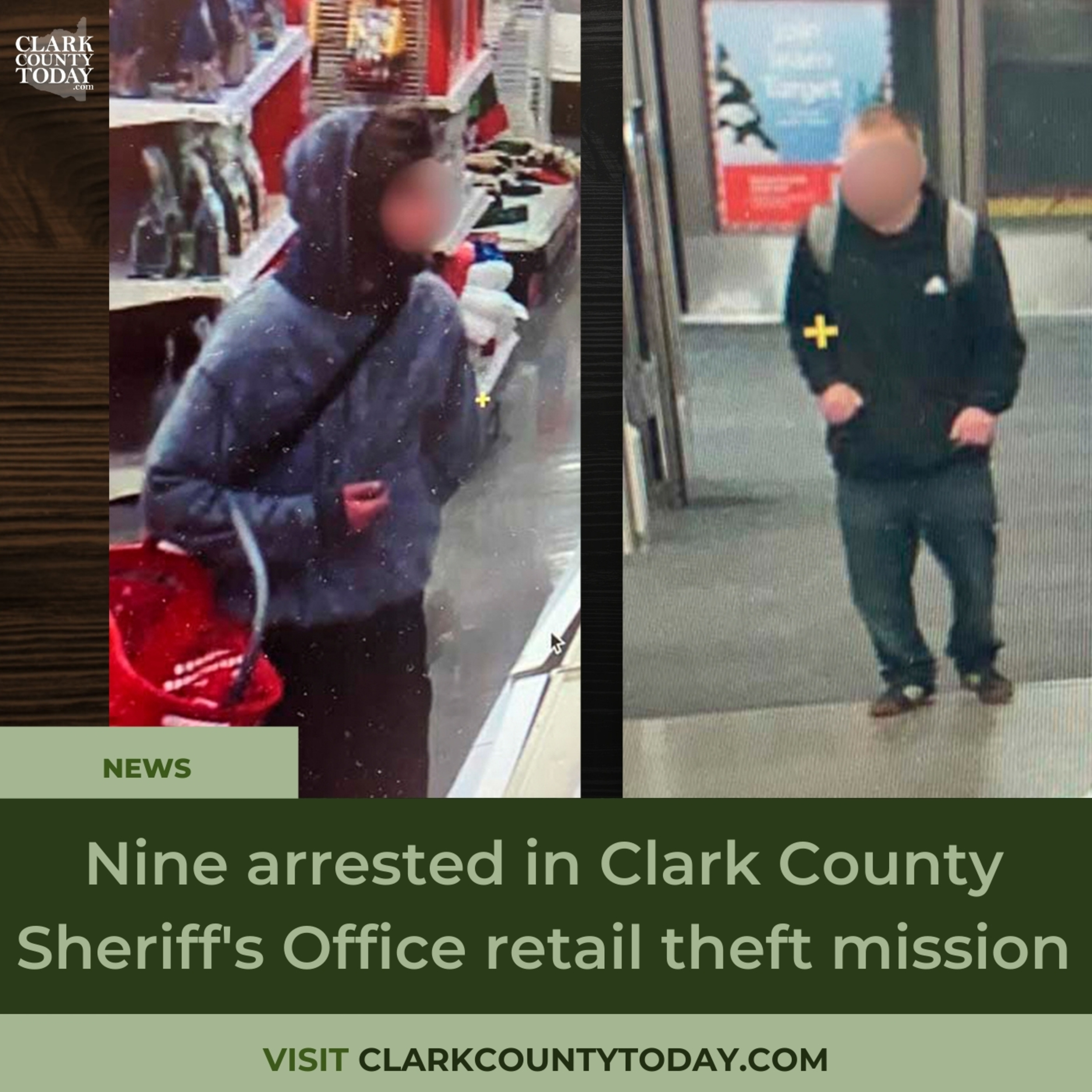 Nine arrested in Clark County Sheriff's Office retail theft mission
