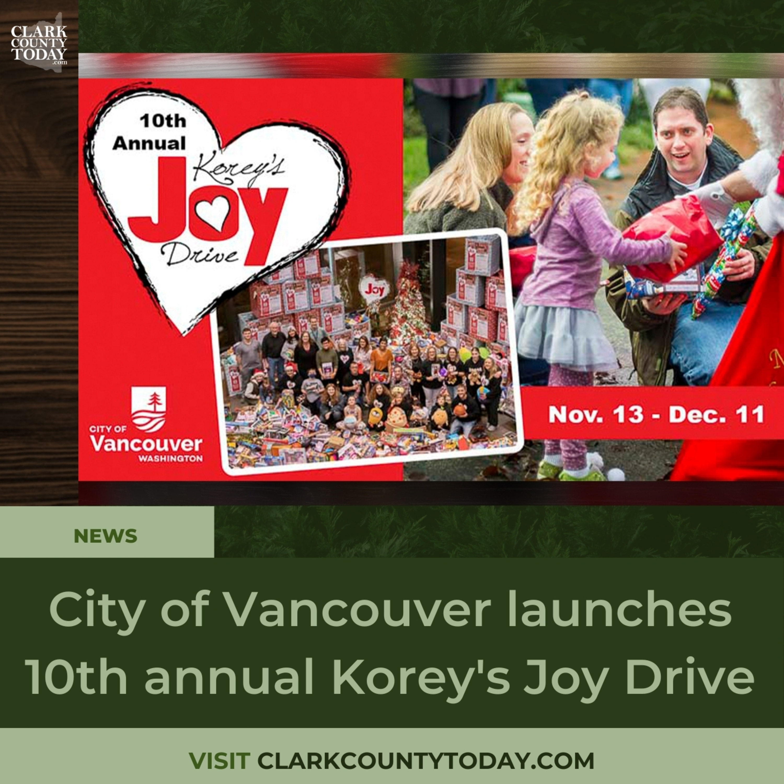City of Vancouver launches 10th annual Korey's Joy Drive
