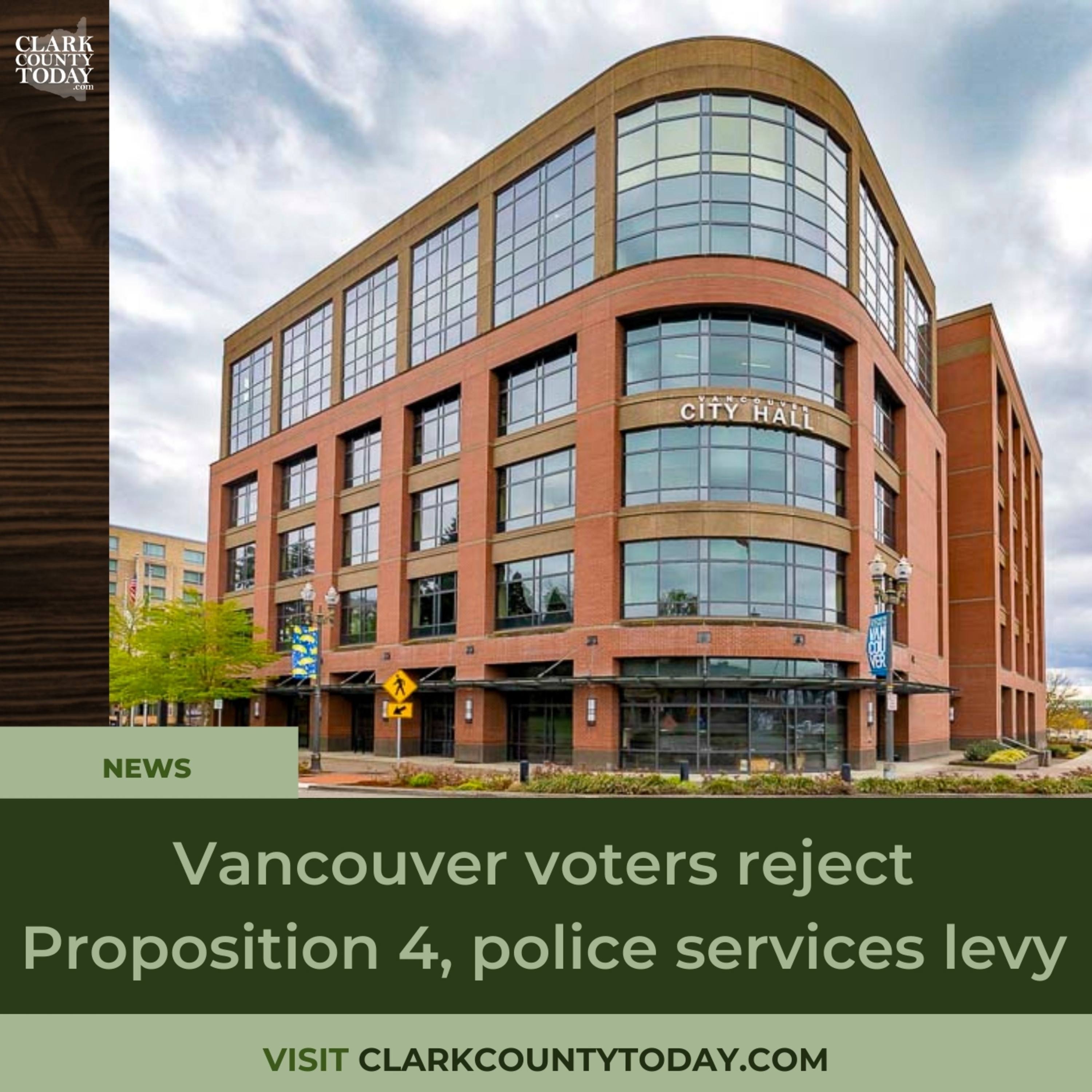 Vancouver voters reject Proposition 4, police services levy