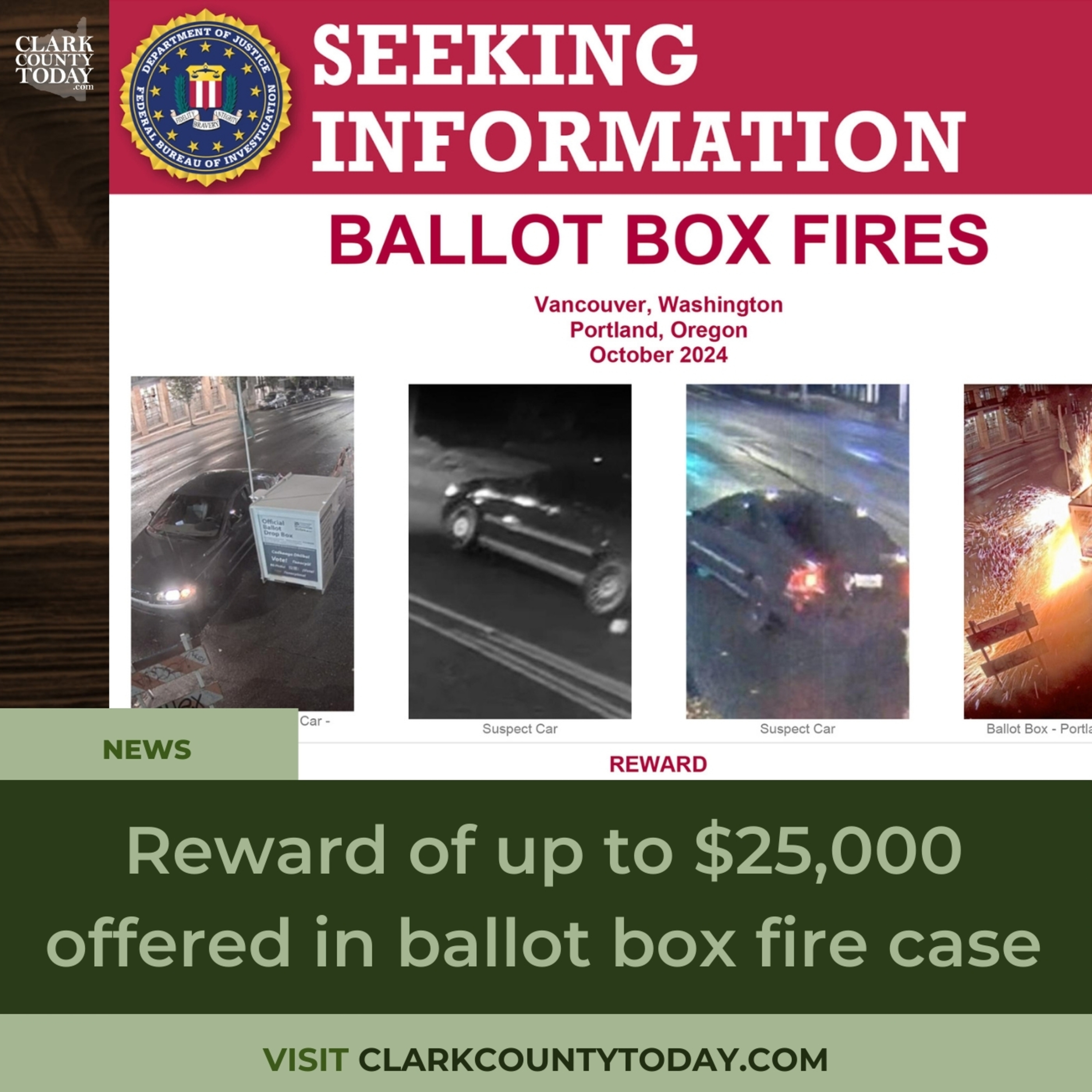 Reward of up to $25,000 offered in ballot box fire case