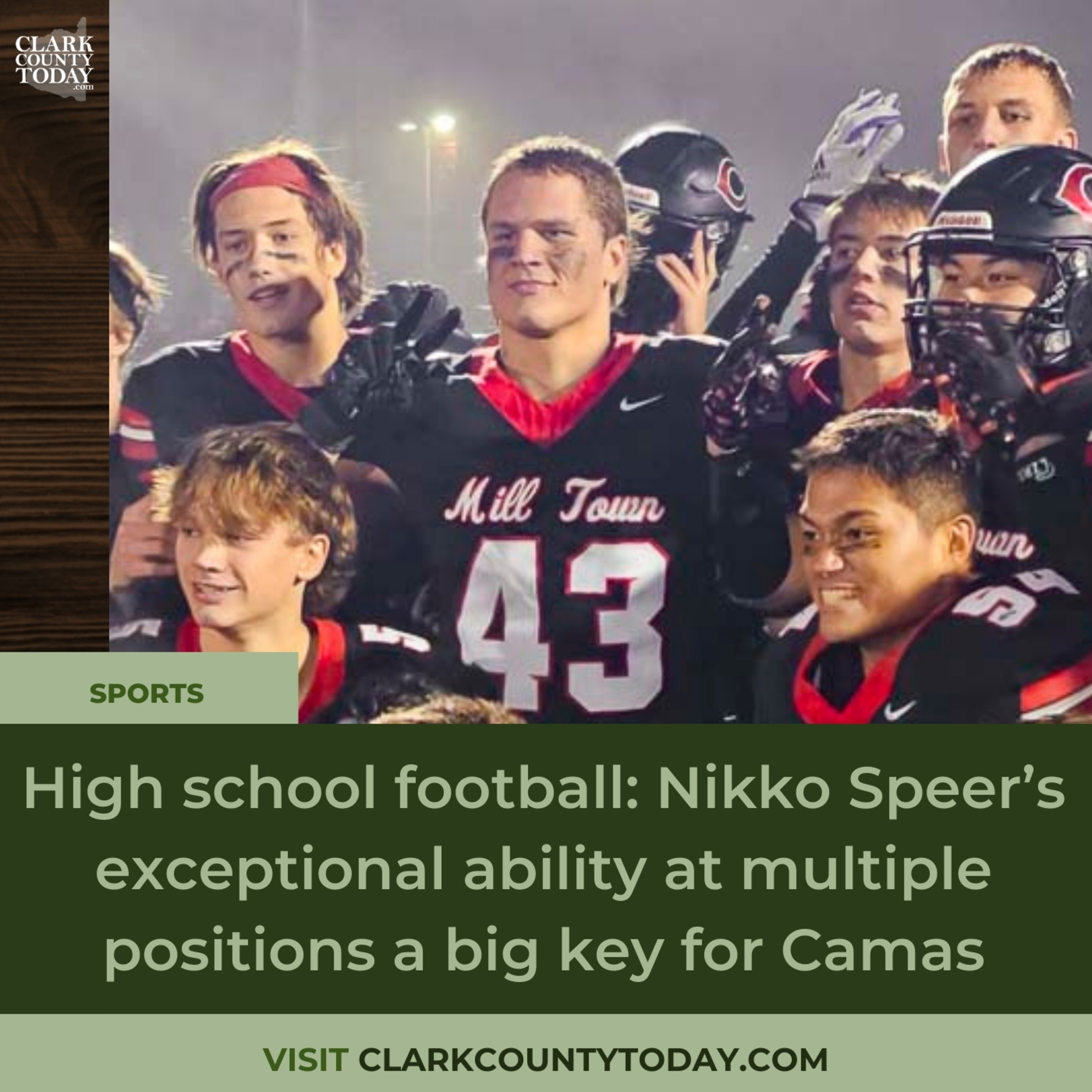 High school football: Nikko Speer’s exceptional ability at multiple positions a big key for Camas