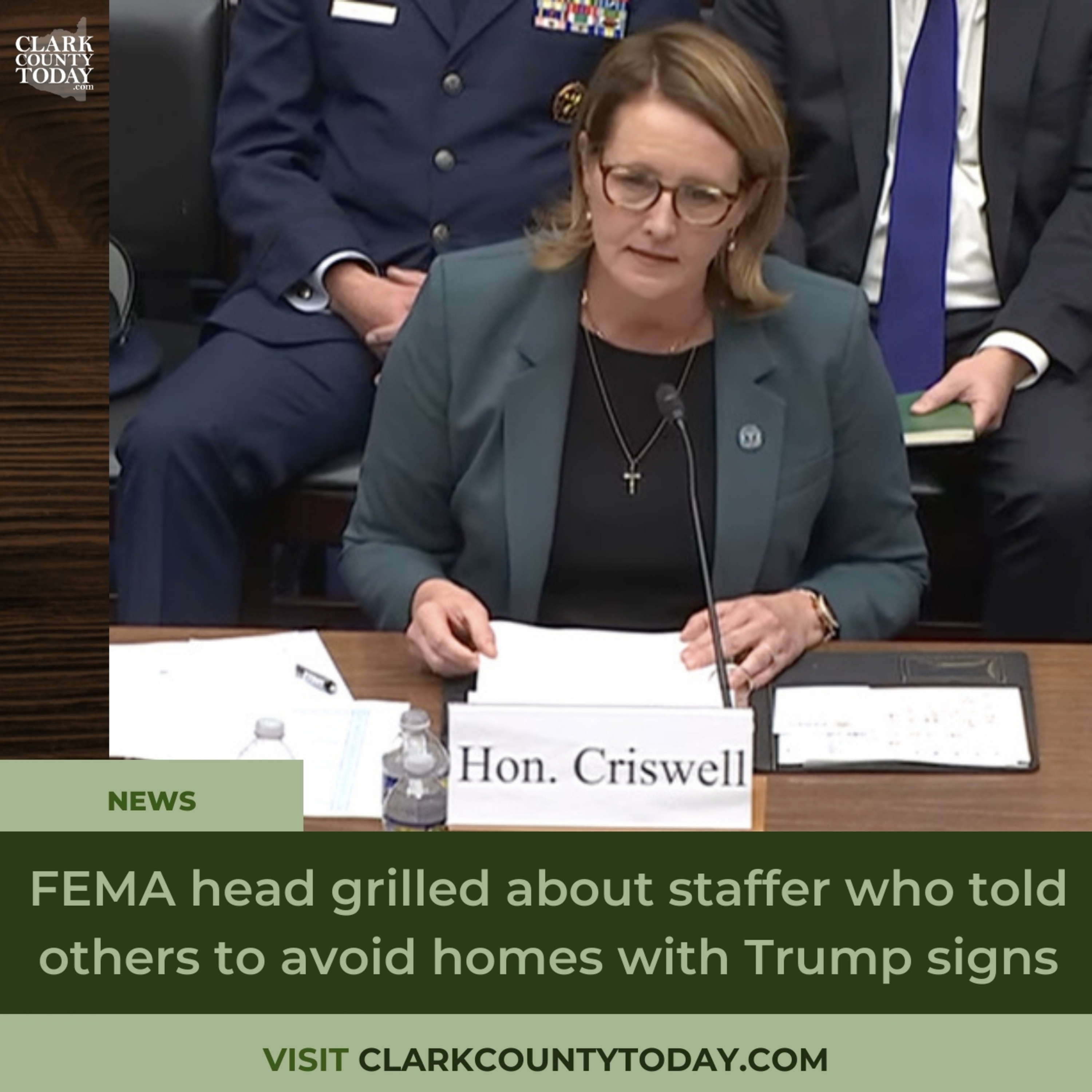 FEMA head grilled about staffer who told others to avoid homes with Trump signs