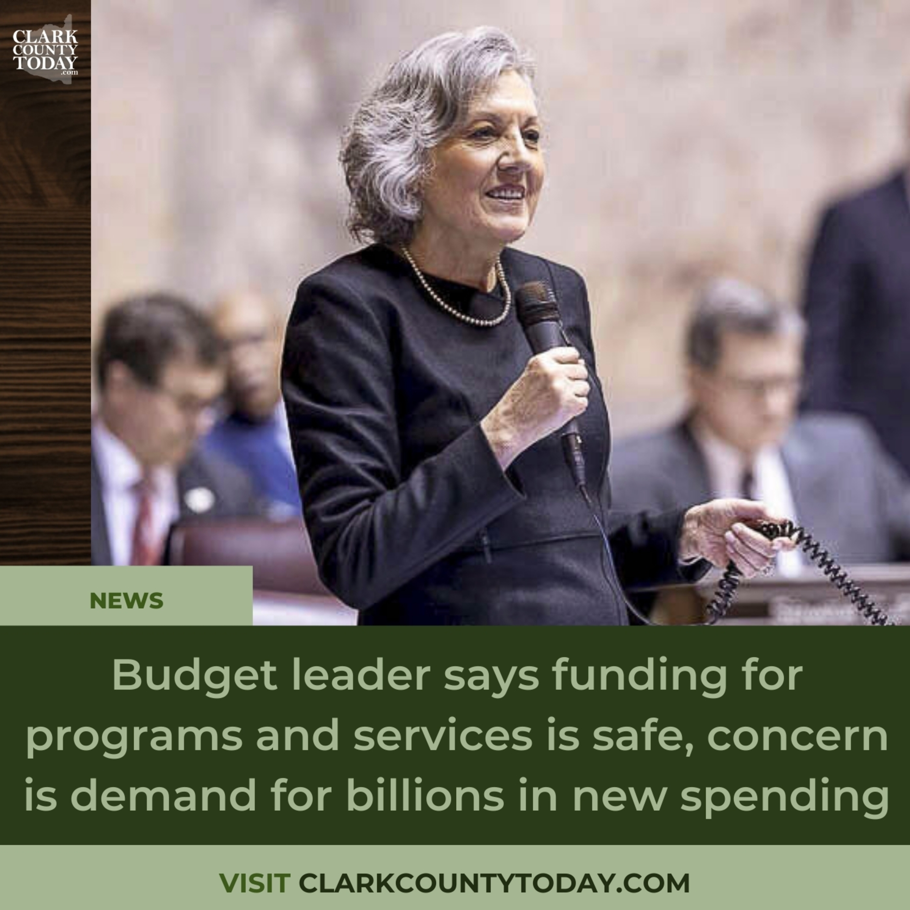 Budget leader says funding for programs and services is safe, concern is demand for billions in new spending