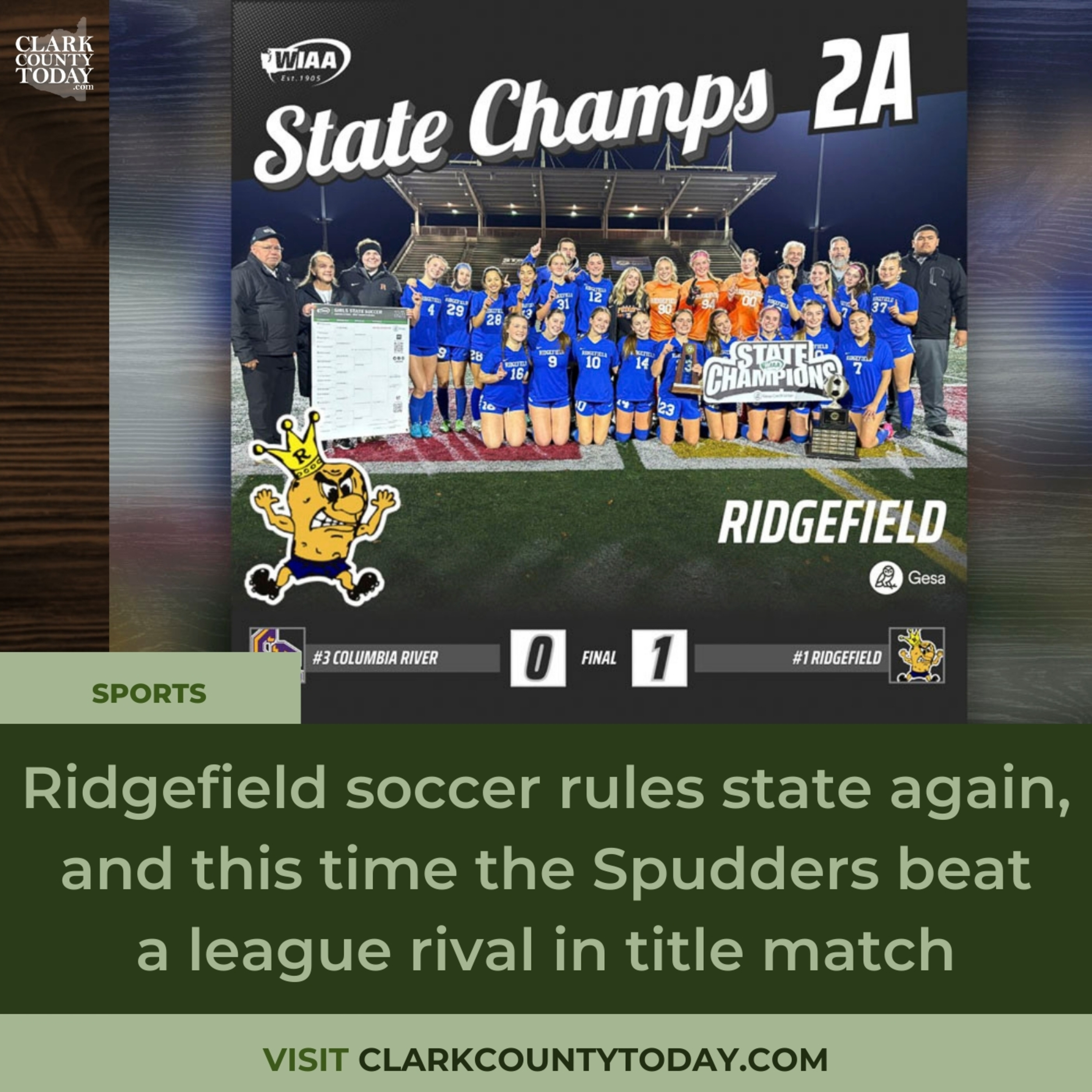 Ridgefield soccer rules state again, and this time the Spudders beat a league rival in title match