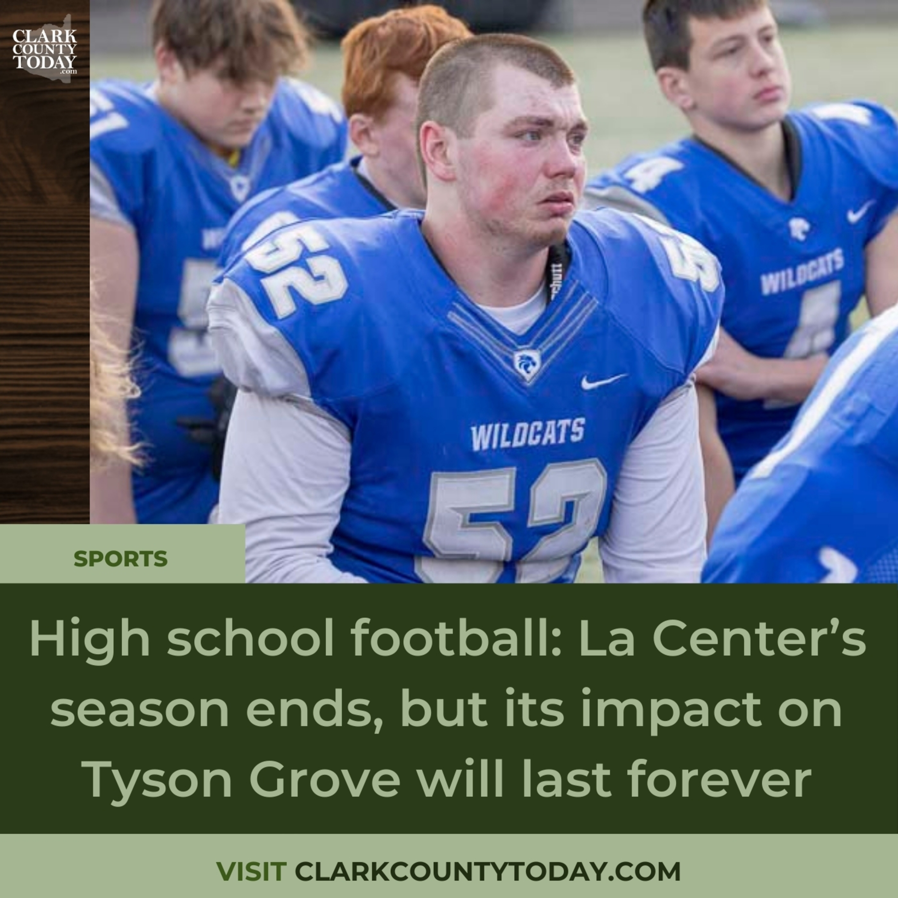 High school football: La Center’s season ends, but its impact on Tyson Grove will last forever